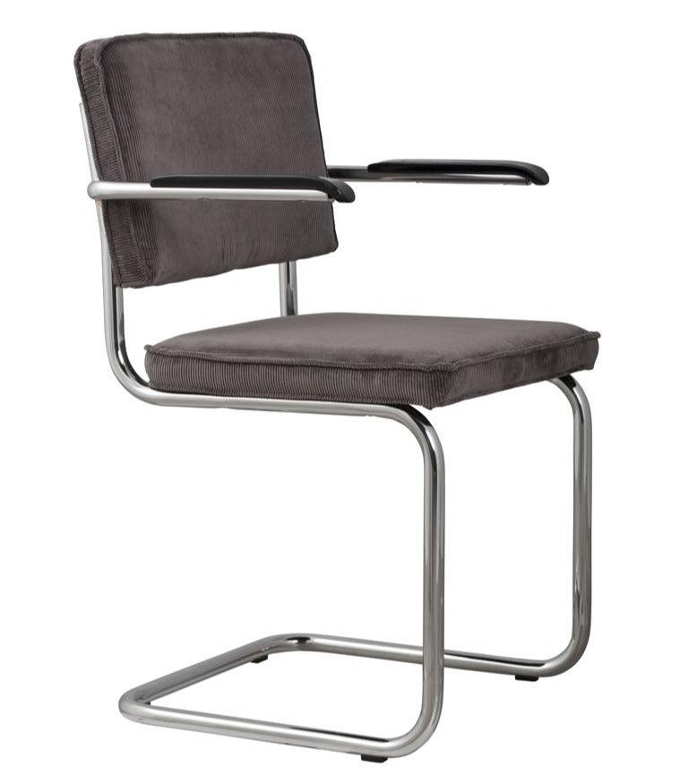 RIDGE RIB chair with armrests dark grey, Zuiver, Eye on Design