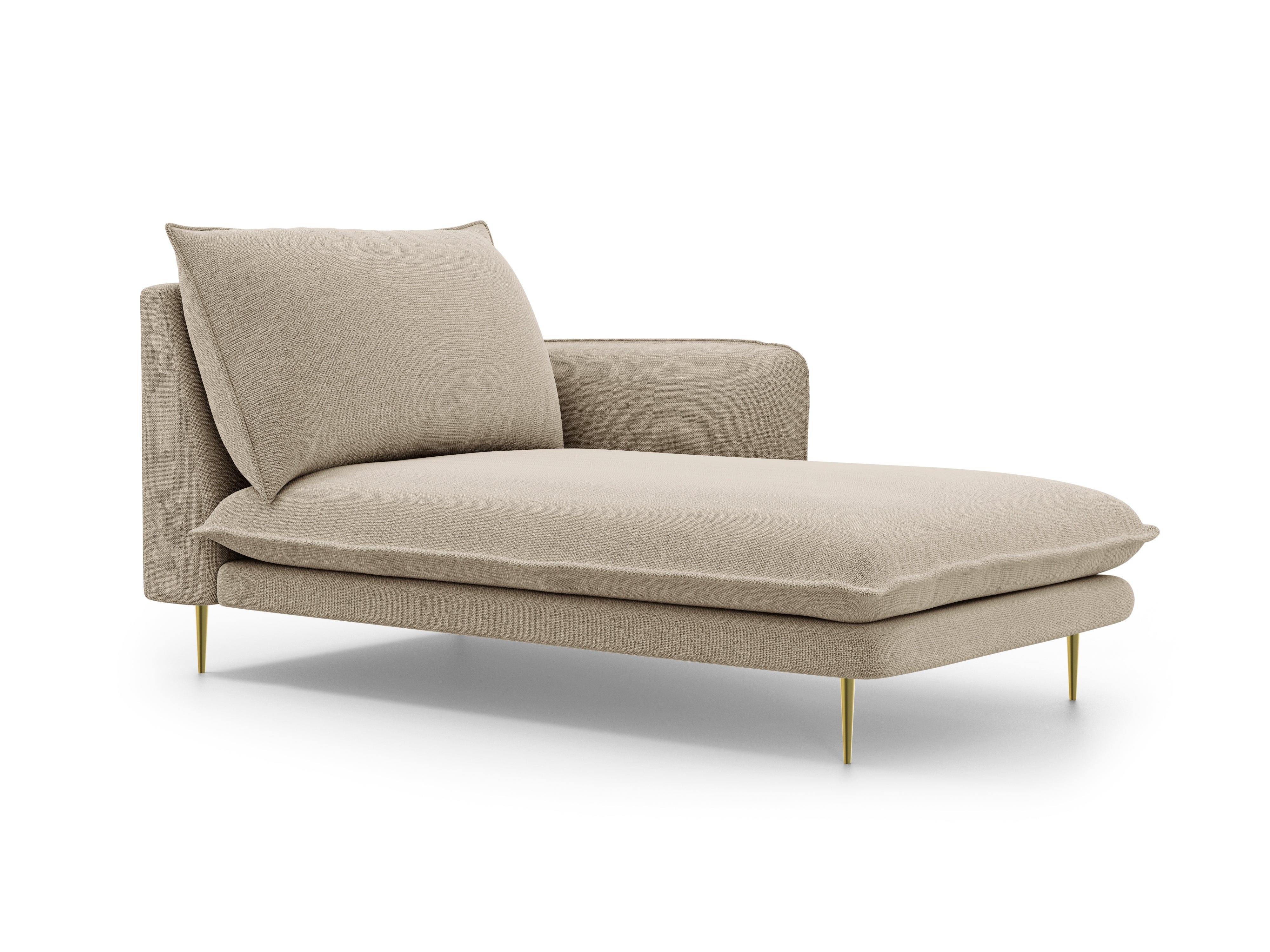 Right side chaise longue VIENNA beige with gold base - Eye on Design