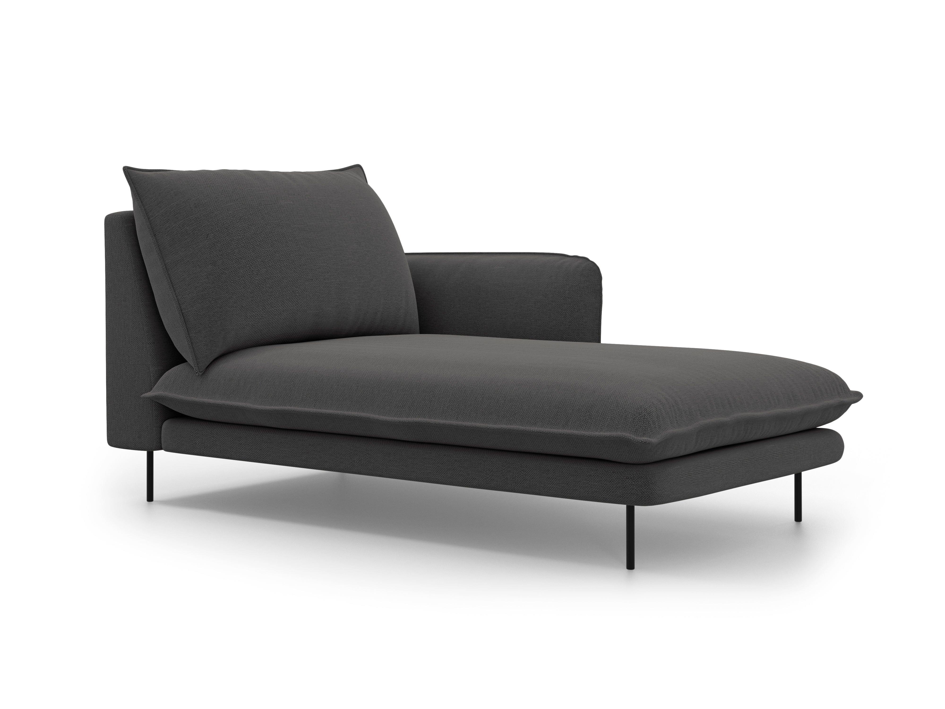 Right side chaise longue VIENNA dark grey with black base - Eye on Design