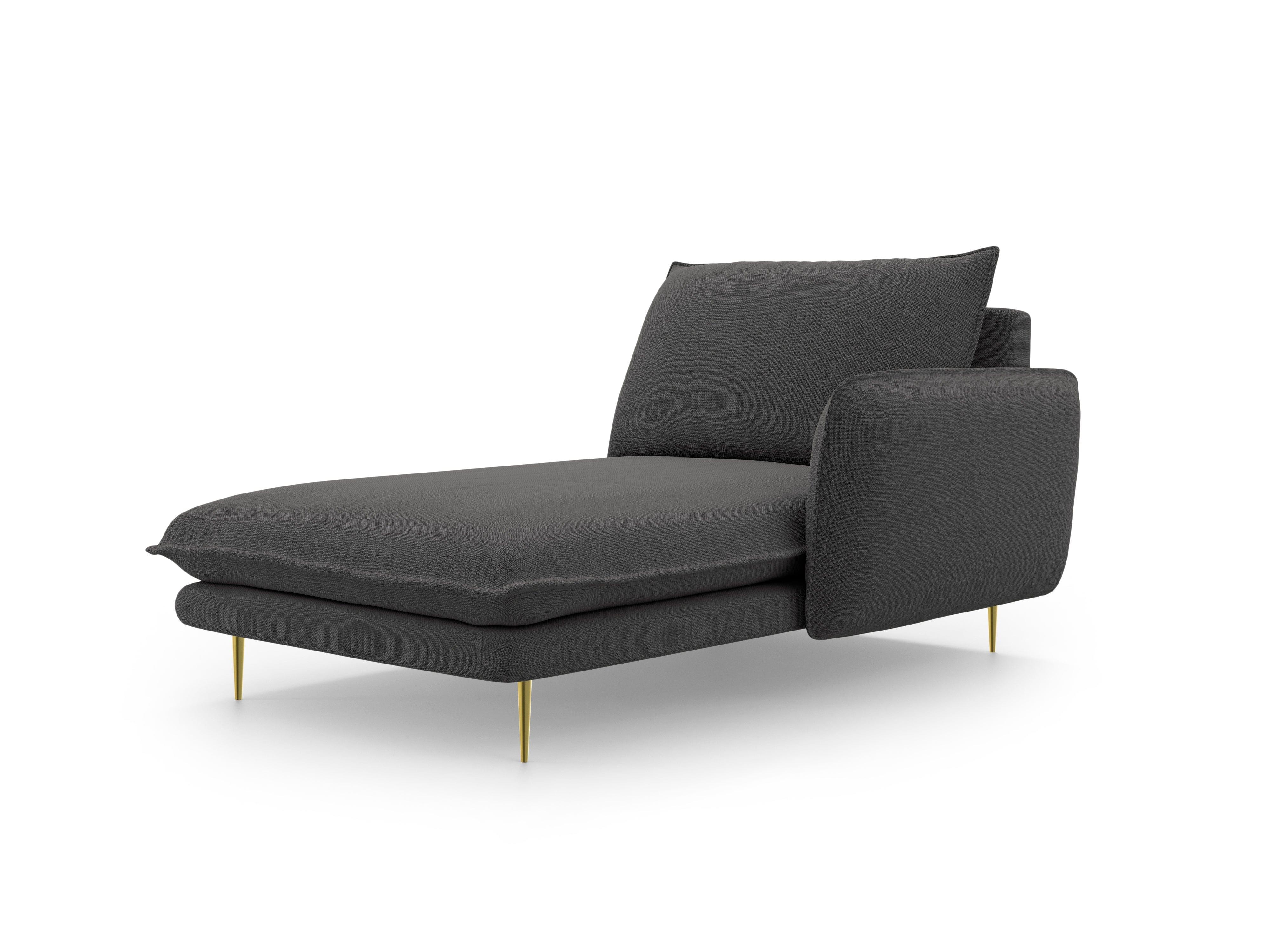 Right side chaise longue VIENNA dark grey with gold base - Eye on Design