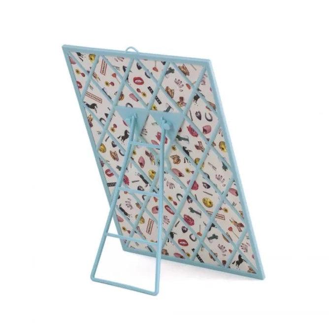 SAWS mirror with blue frame - Eye on Design