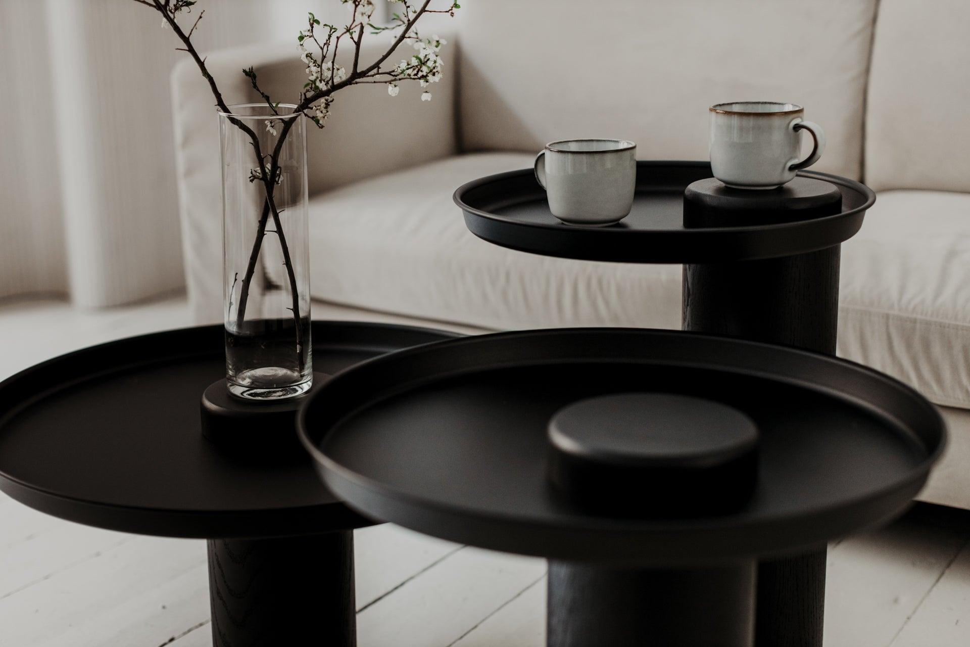 SKIEN #2 black oak table with black top - Eye on Design