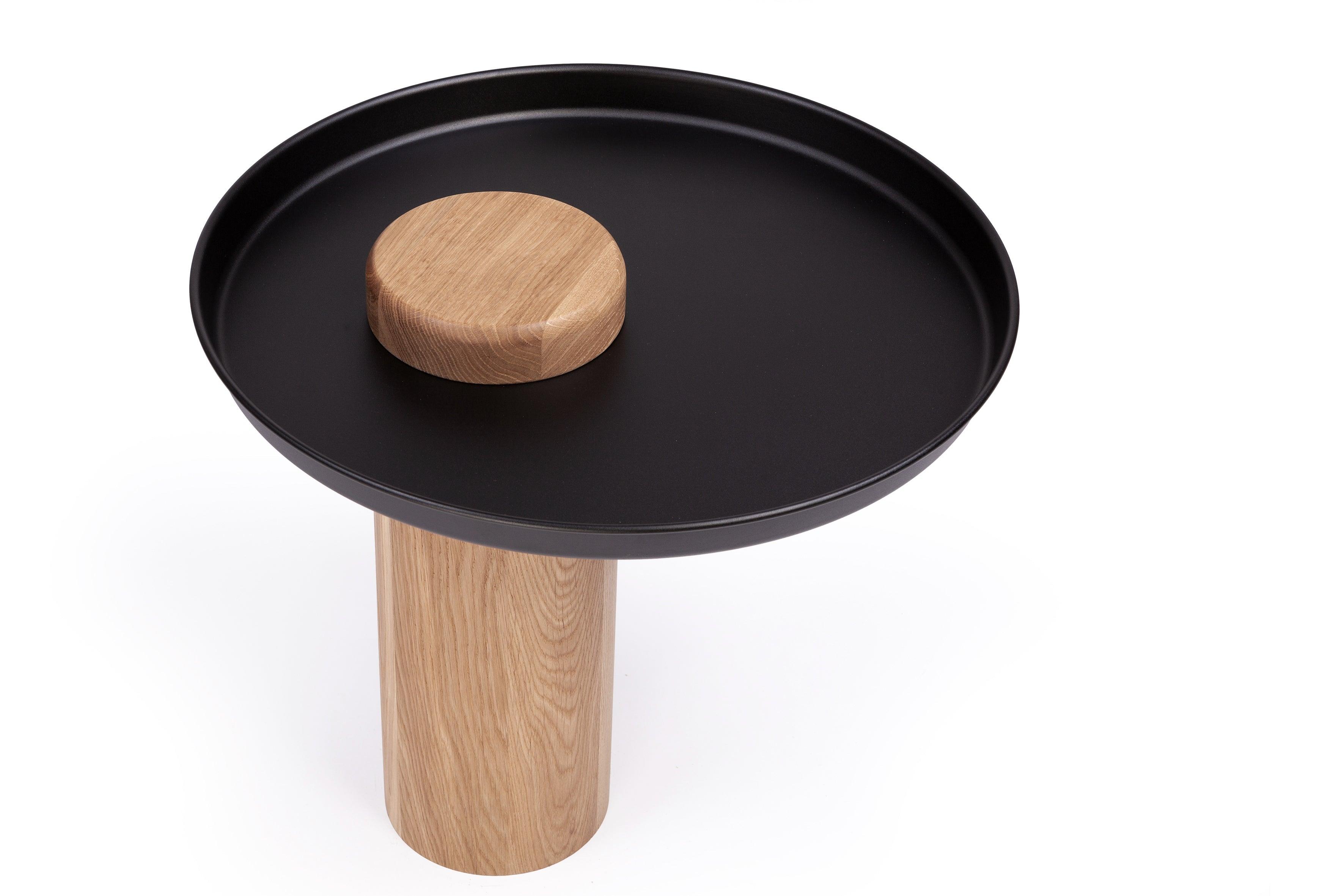 SKIEN #2 table natural oak with black top - Eye on Design