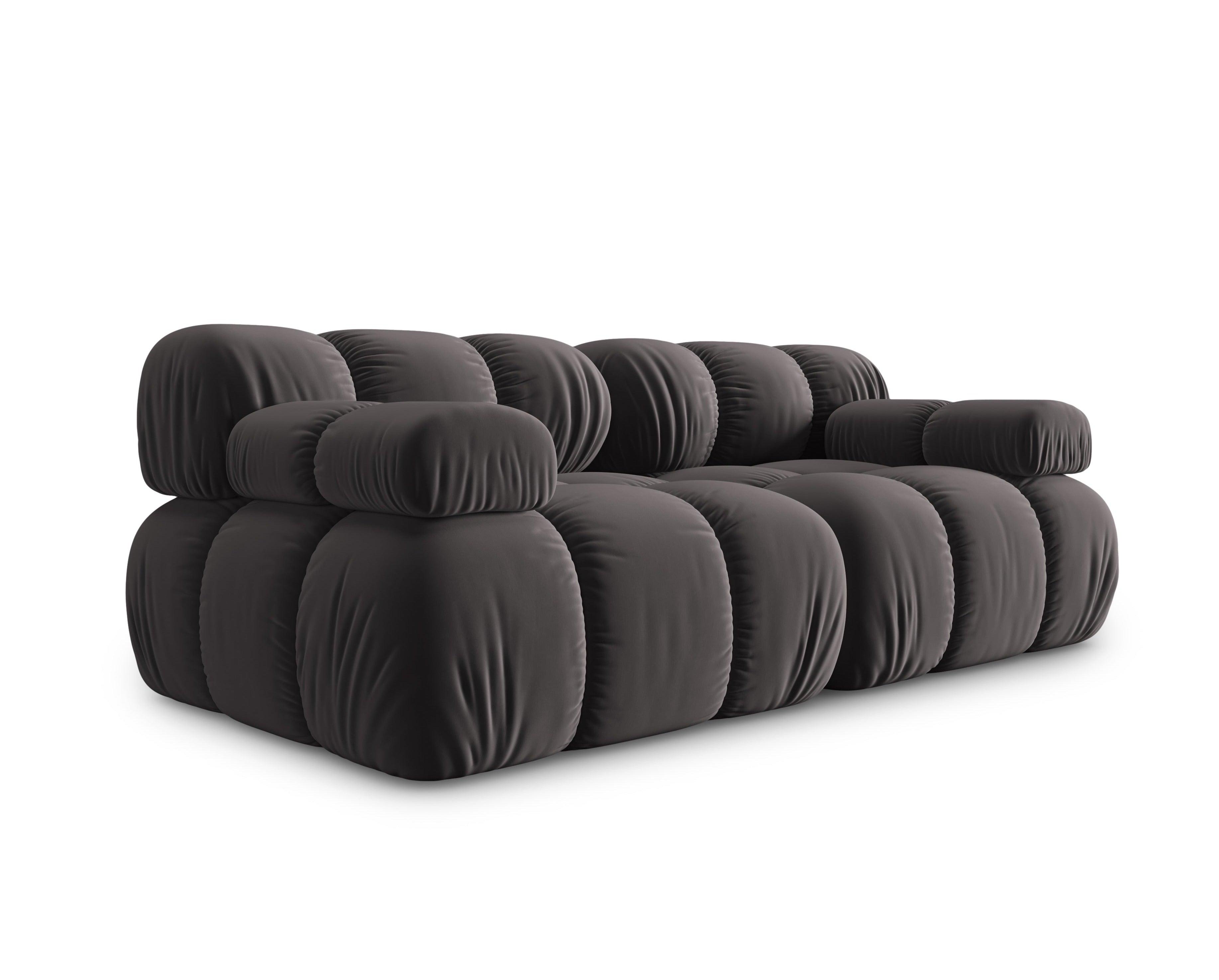 Sofa aksamitna 2-osobowa TROPEA ciemnoszary Milo Casa    Eye on Design