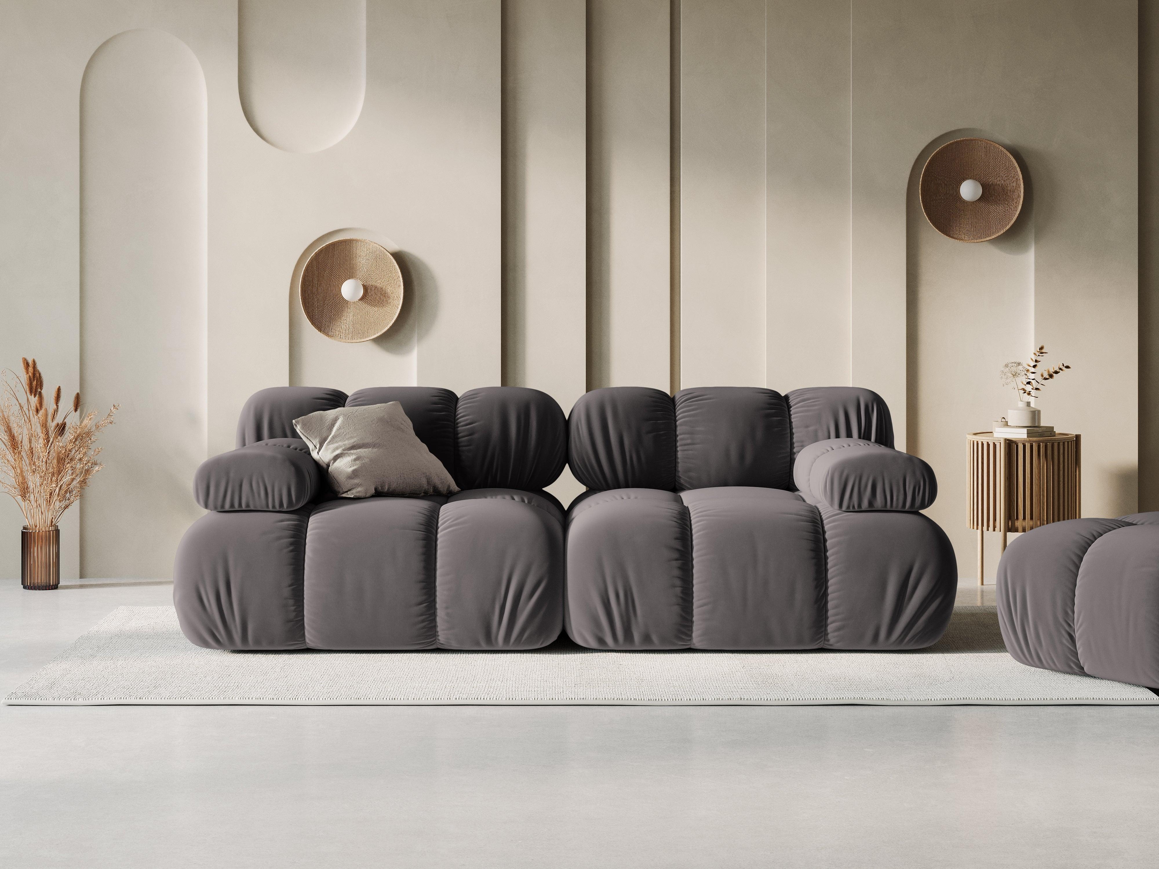 Sofa aksamitna 2-osobowa TROPEA ciemnoszary Milo Casa    Eye on Design