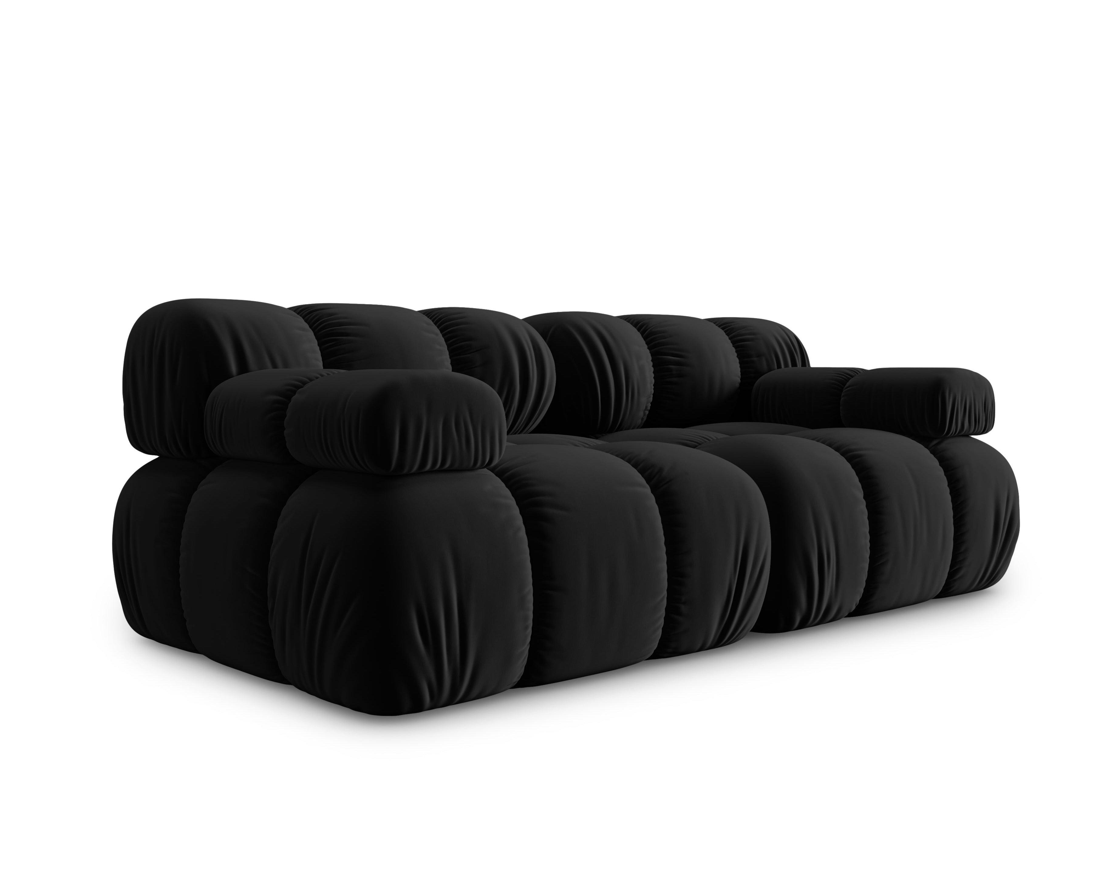 Sofa aksamitna 2-osobowa TROPEA czarny Milo Casa    Eye on Design
