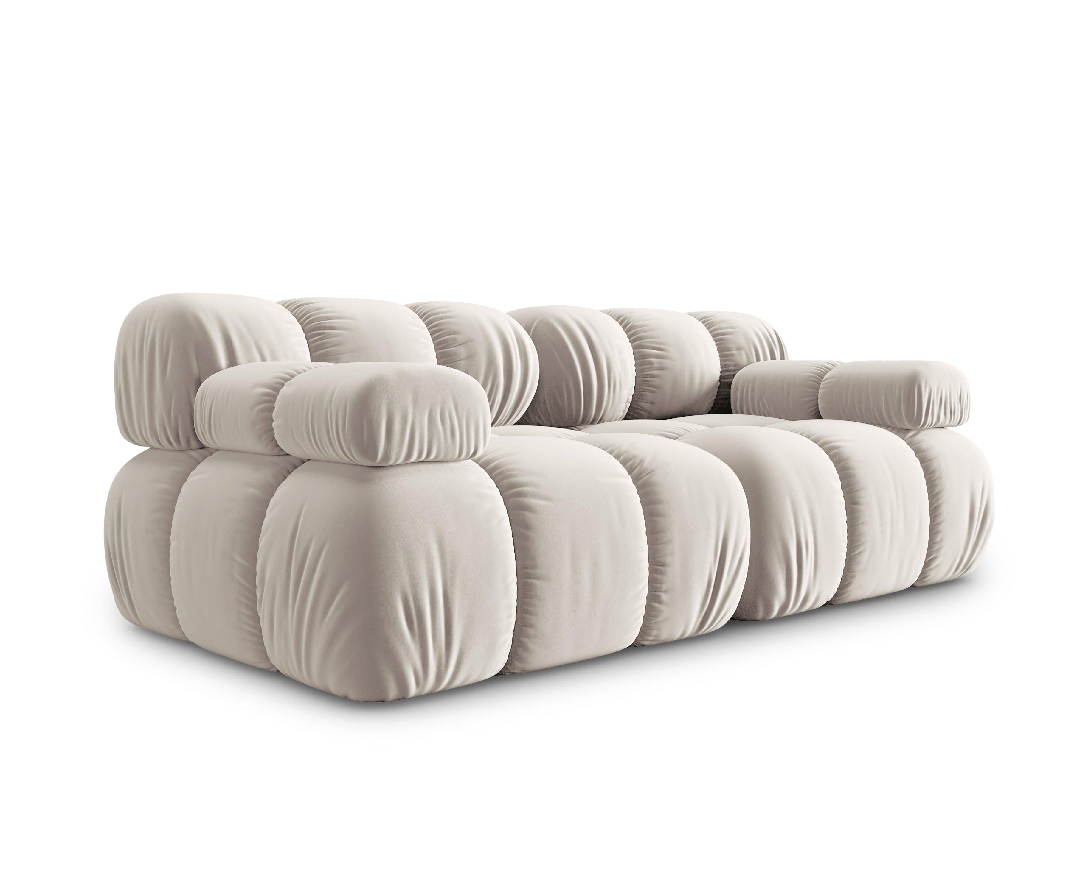 Sofa aksamitna 2-osobowa TROPEA jasnobeżowy Milo Casa    Eye on Design