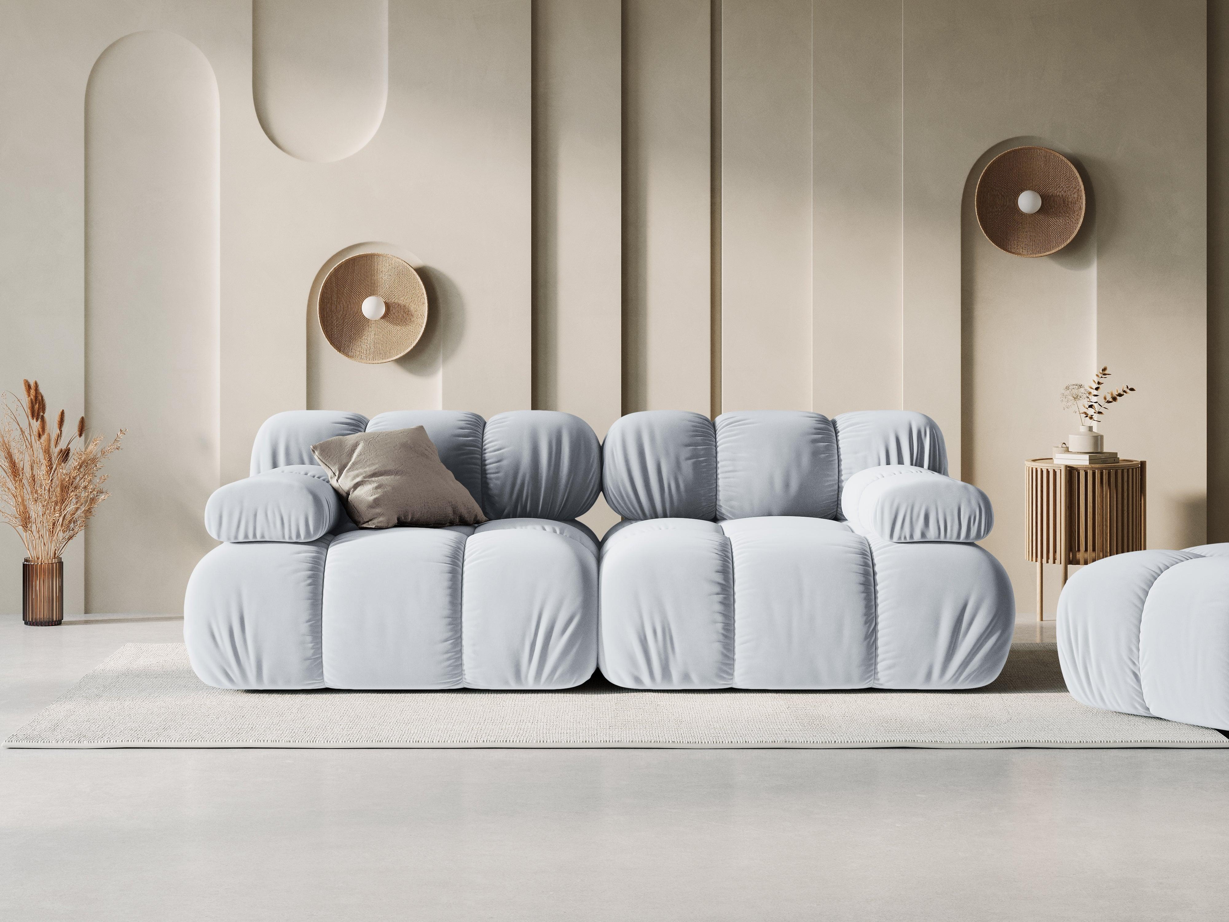 Sofa aksamitna 2-osobowa TROPEA jasnoniebieski Milo Casa    Eye on Design