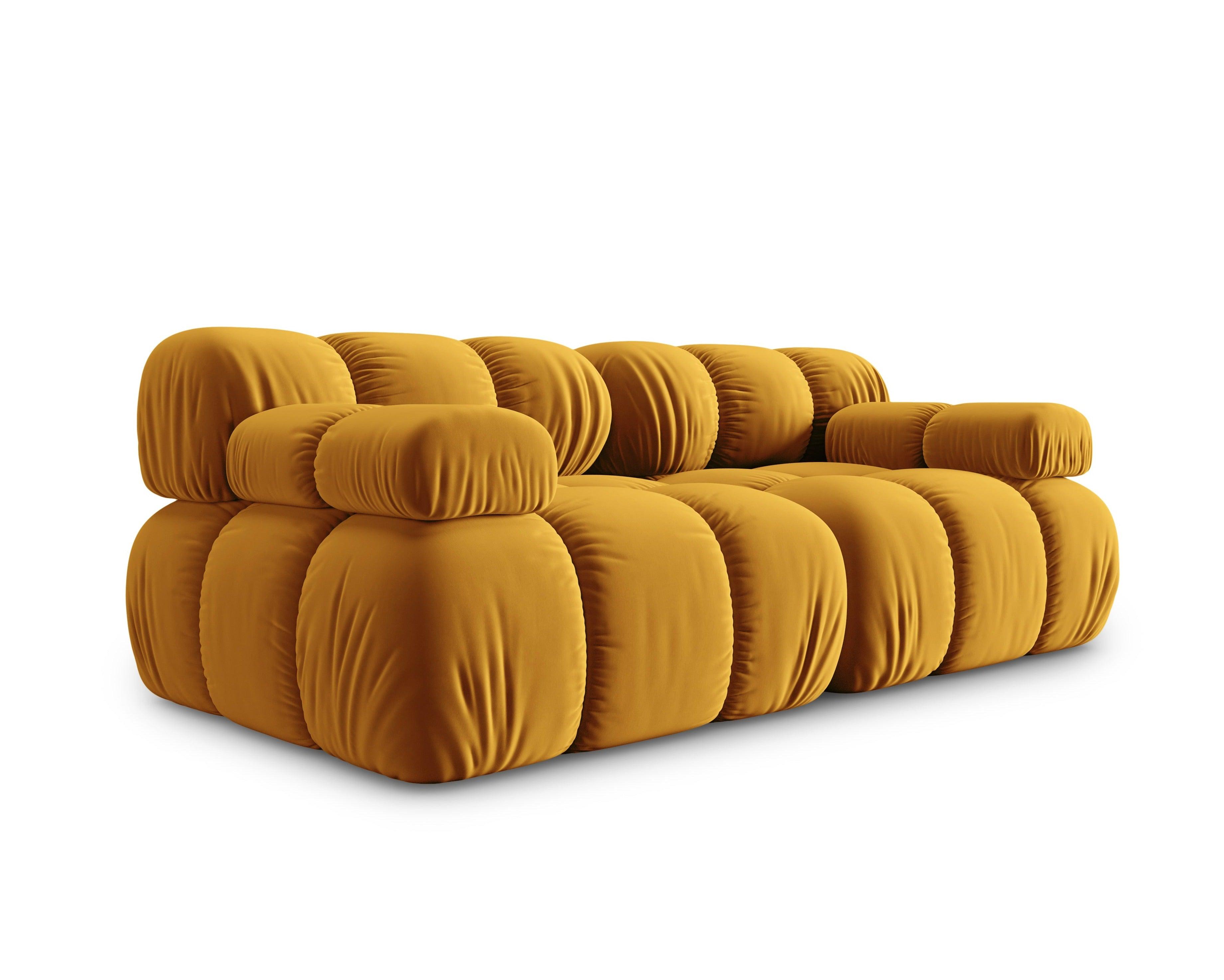 Sofa aksamitna 2-osobowa TROPEA musztardowy Milo Casa    Eye on Design