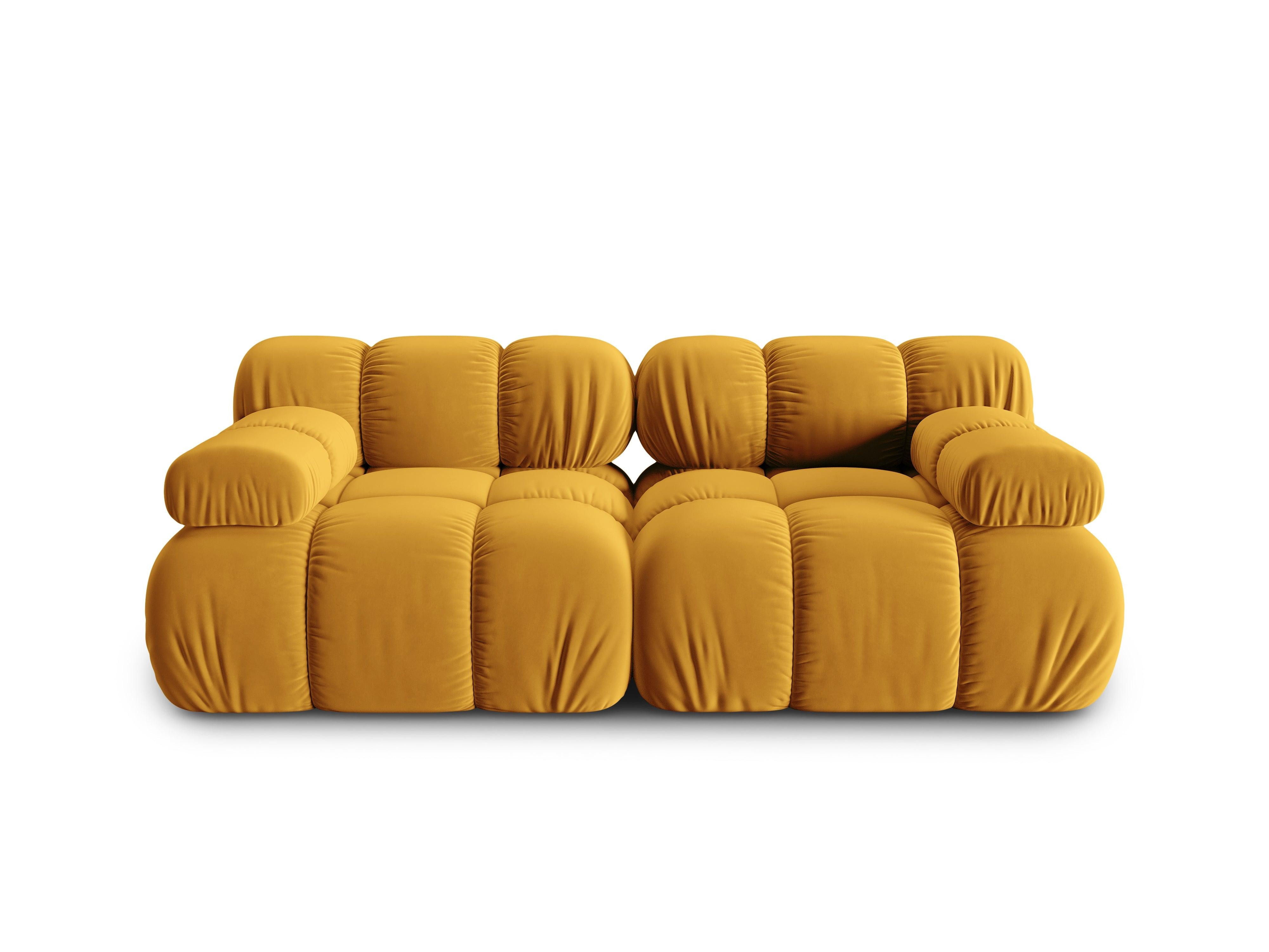 Sofa aksamitna 2-osobowa TROPEA musztardowy Milo Casa    Eye on Design