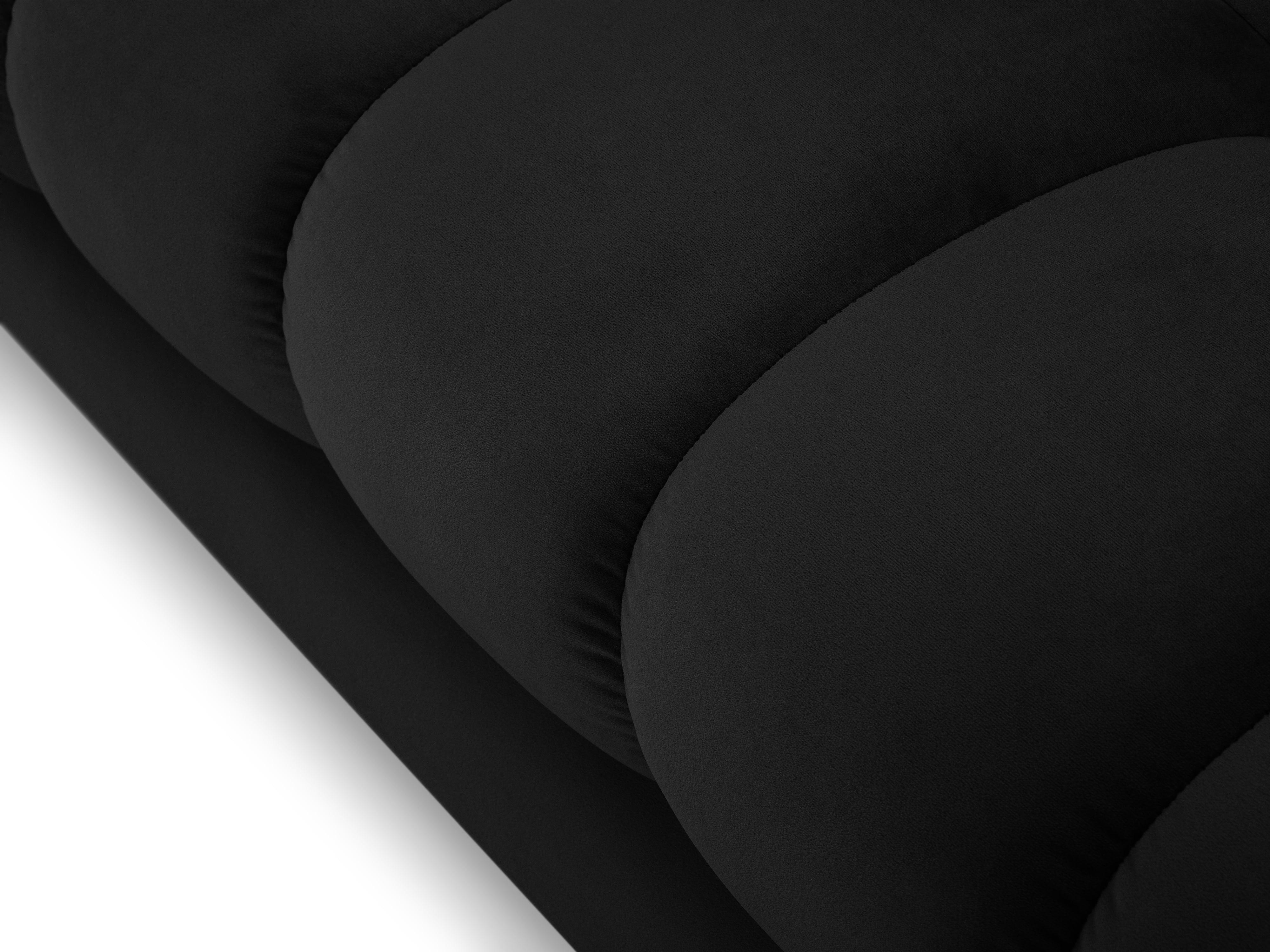 Sofa velvet 2-seater BALI black with black base - Eye on Design