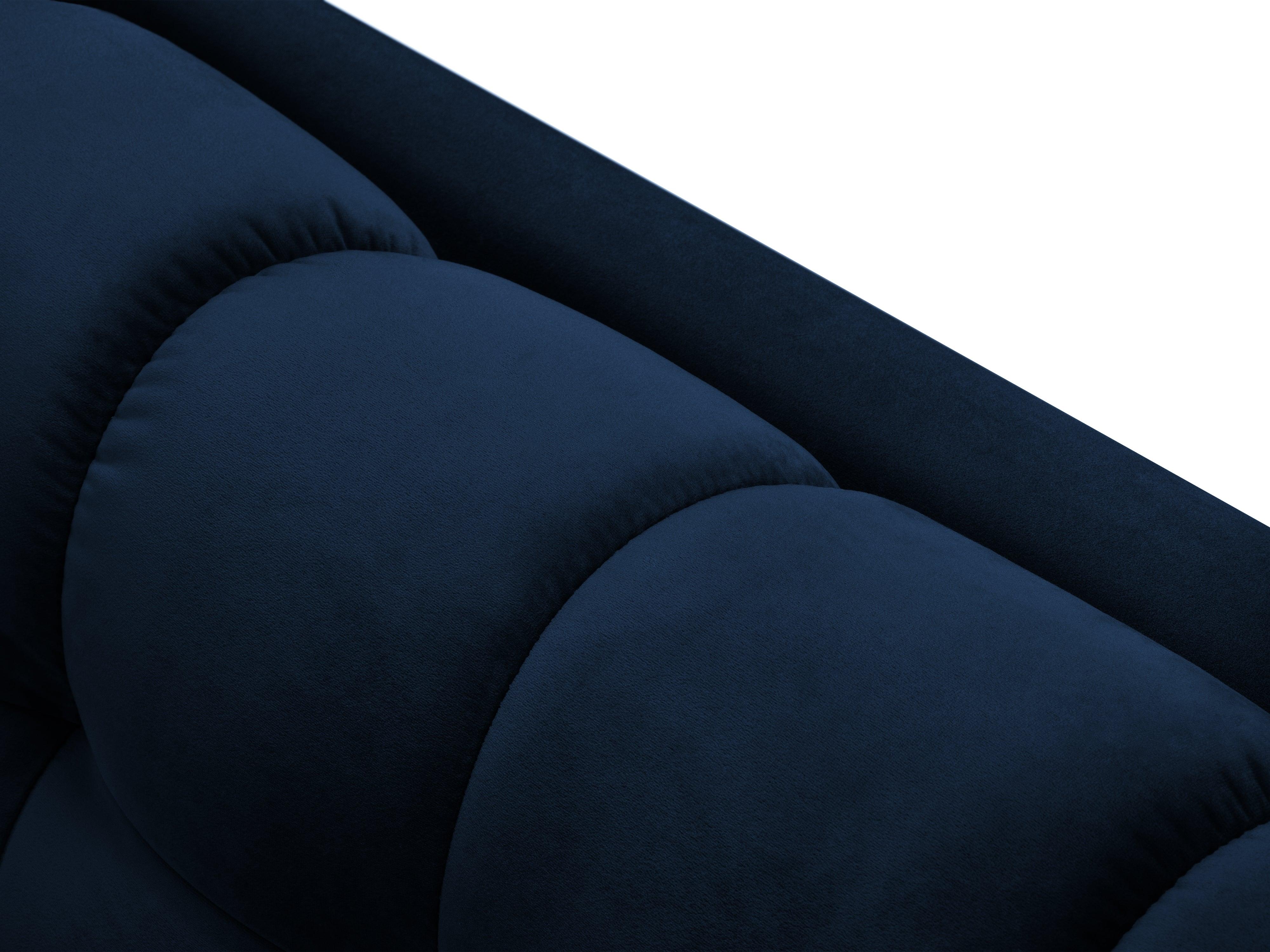 Sofa velvet 2-seater BALI royal blue with black base - Eye on Design