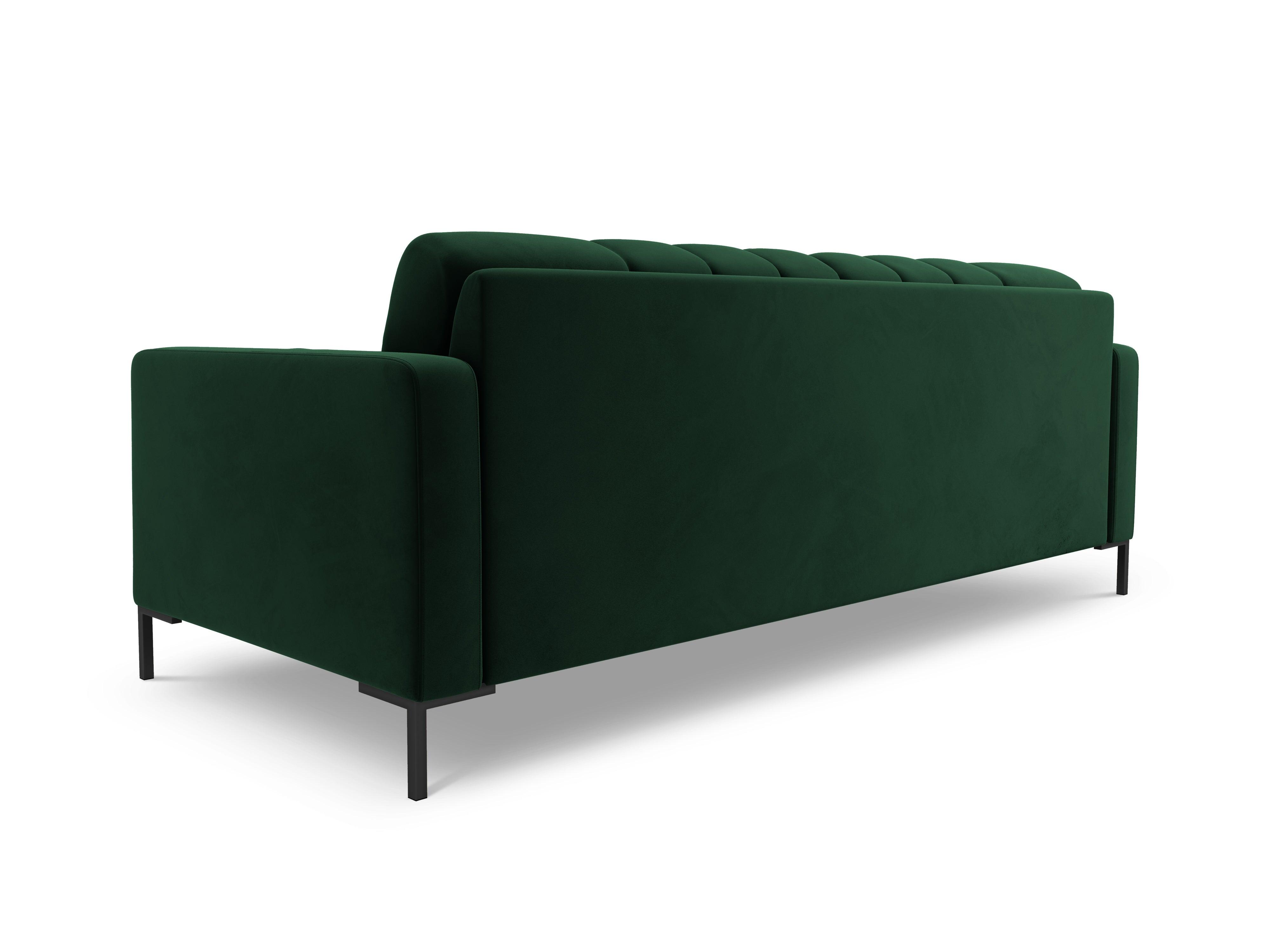 Sofa velvet 4-seater BALI bottle green with black base - Eye on Design