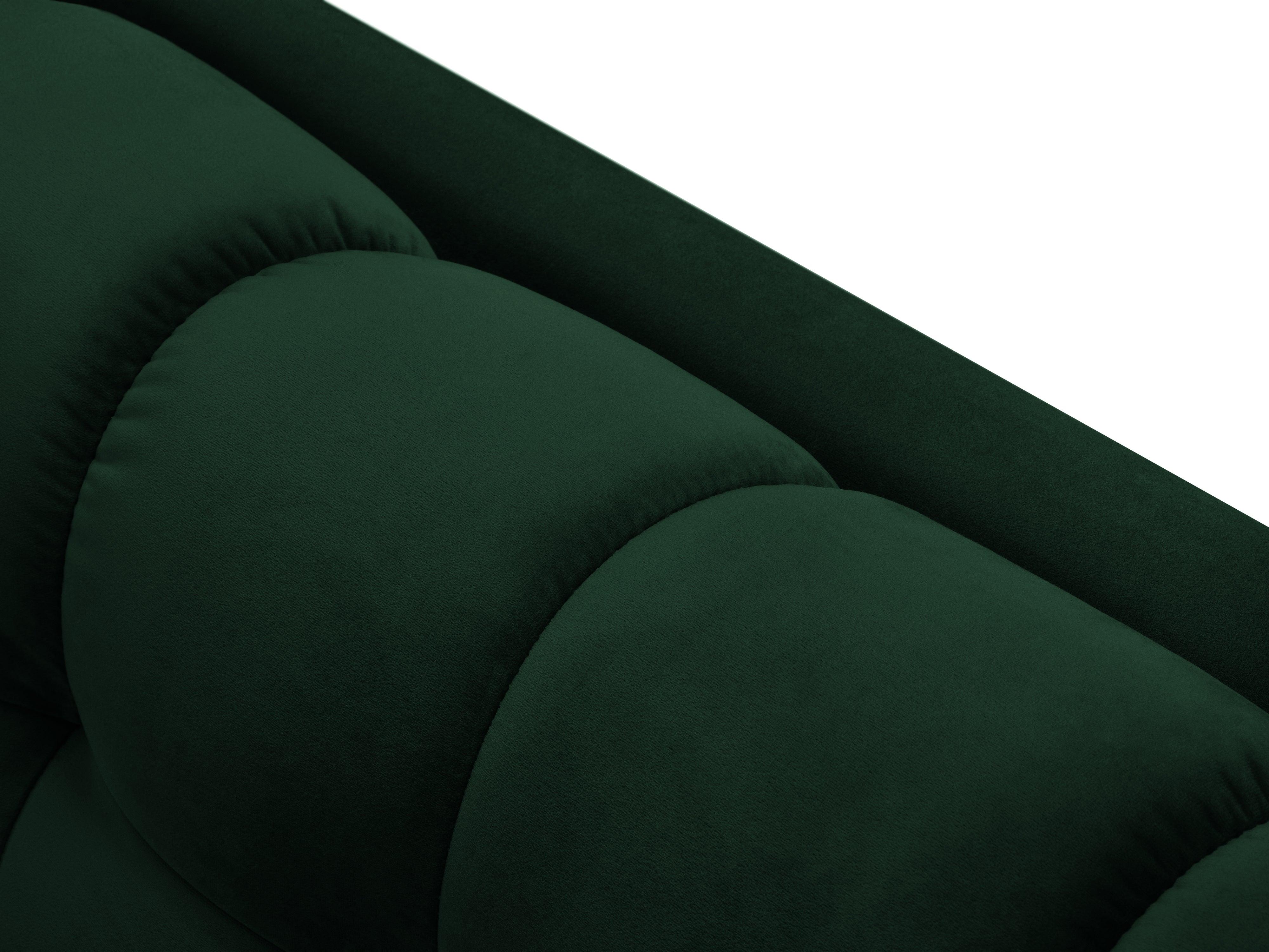 Sofa velvet 4-seater BALI bottle green with black base - Eye on Design