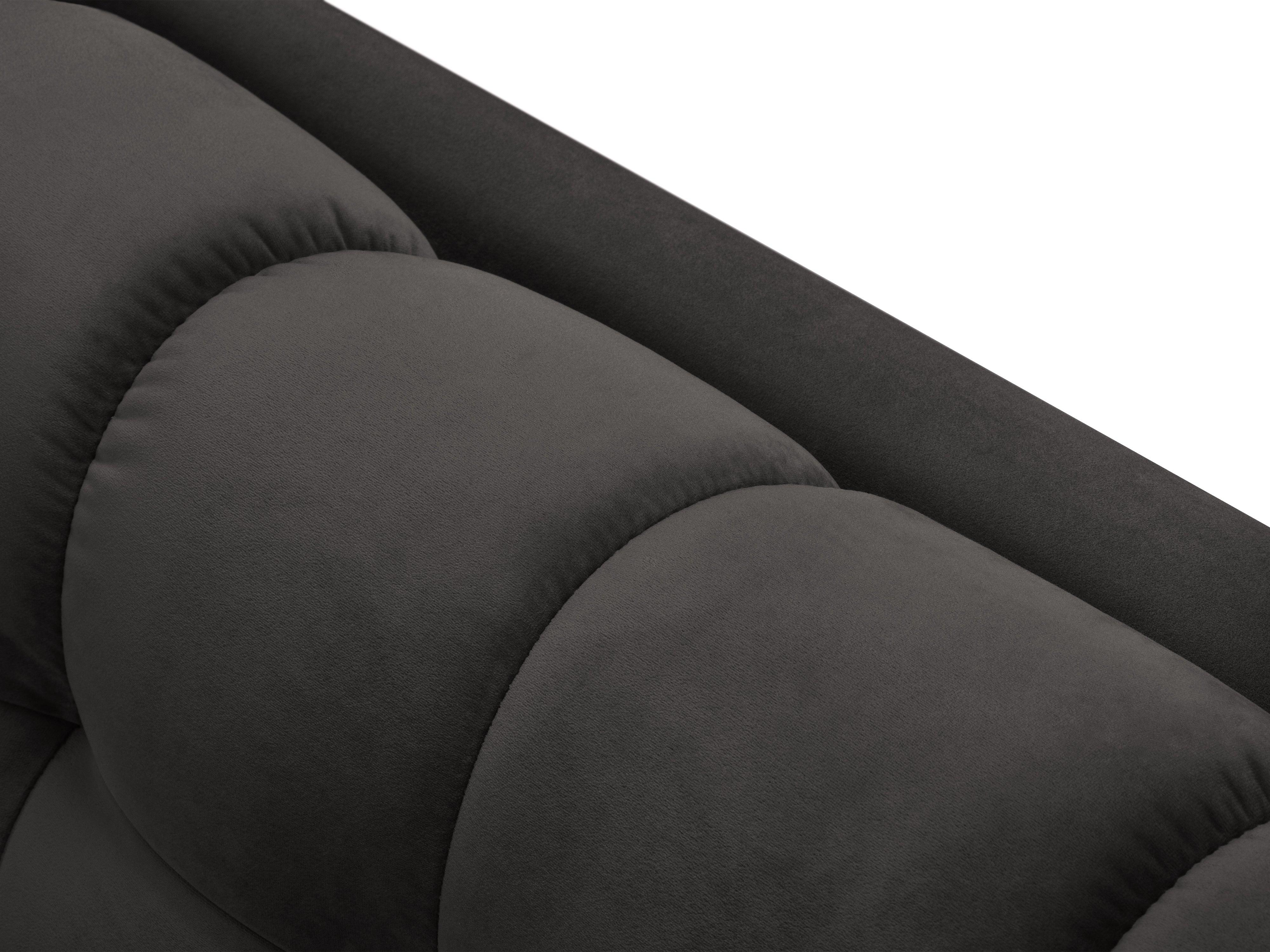 Sofa velvet 4-seater BALI dark grey with gold base - Eye on Design