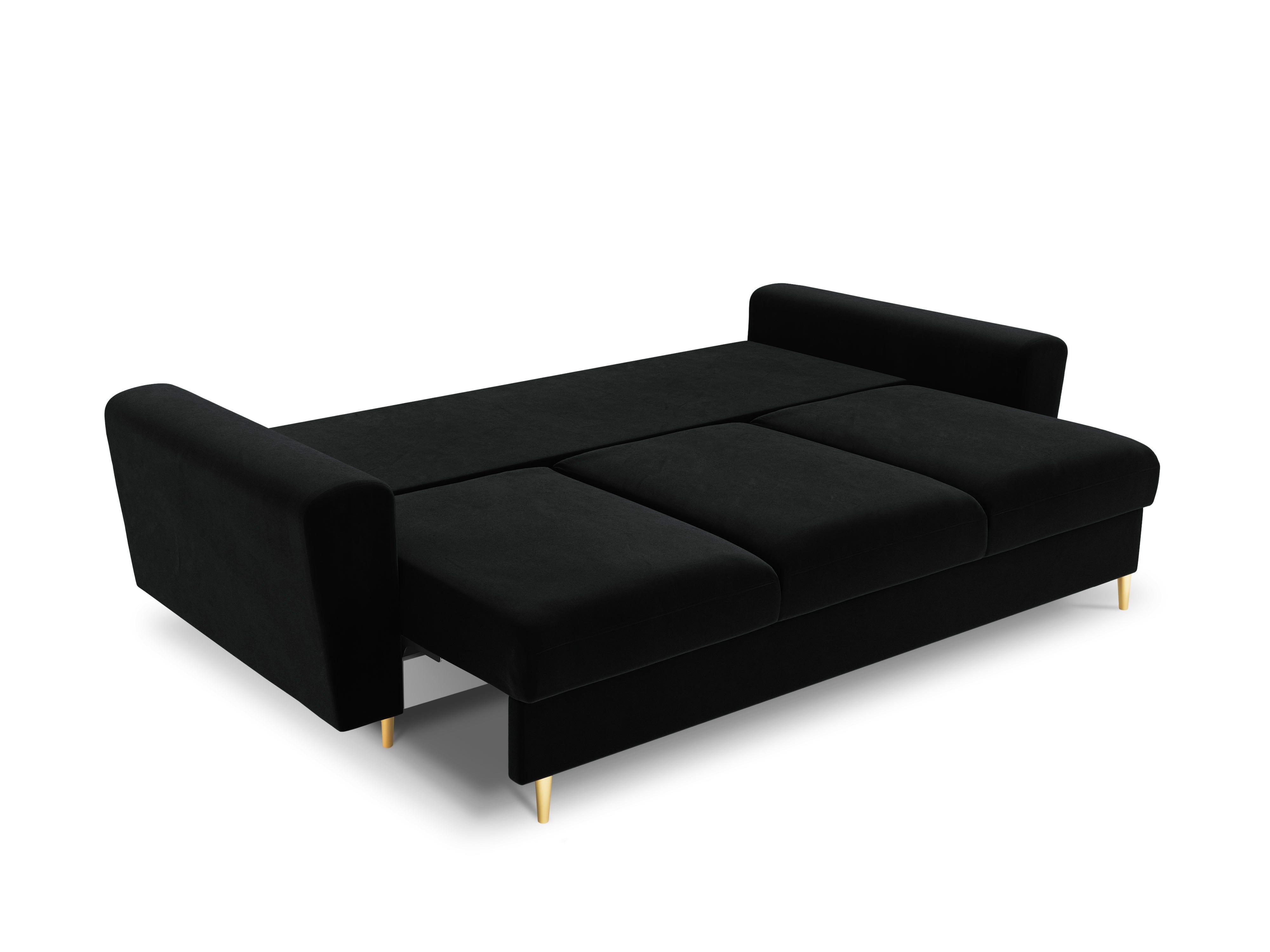 Sofa with sleeping function KYOTO black with golden base - Eye on Design