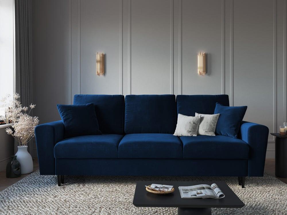 Sofa with sleeping function KYOTO blue with black base - Eye on Design