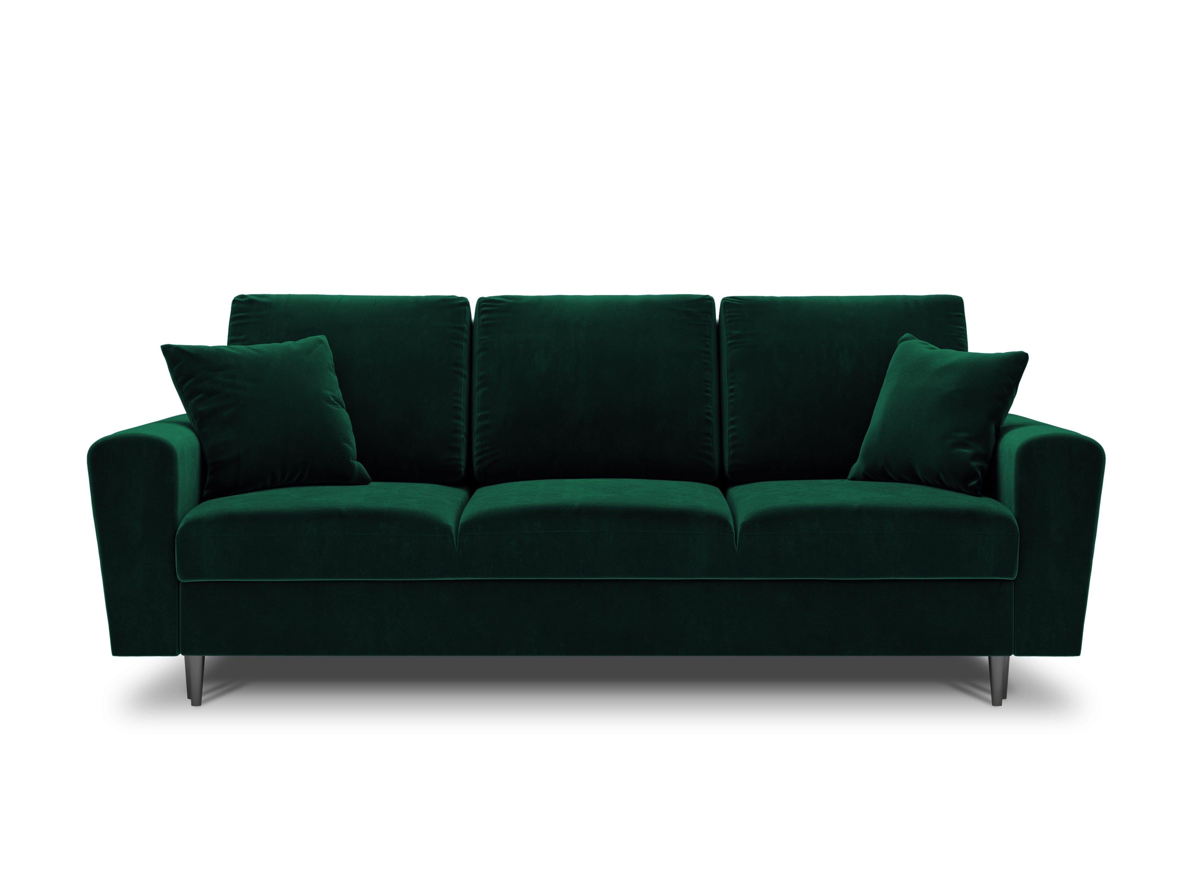 Sofa with sleeping function KYOTO bottle green with black base - Eye on Design