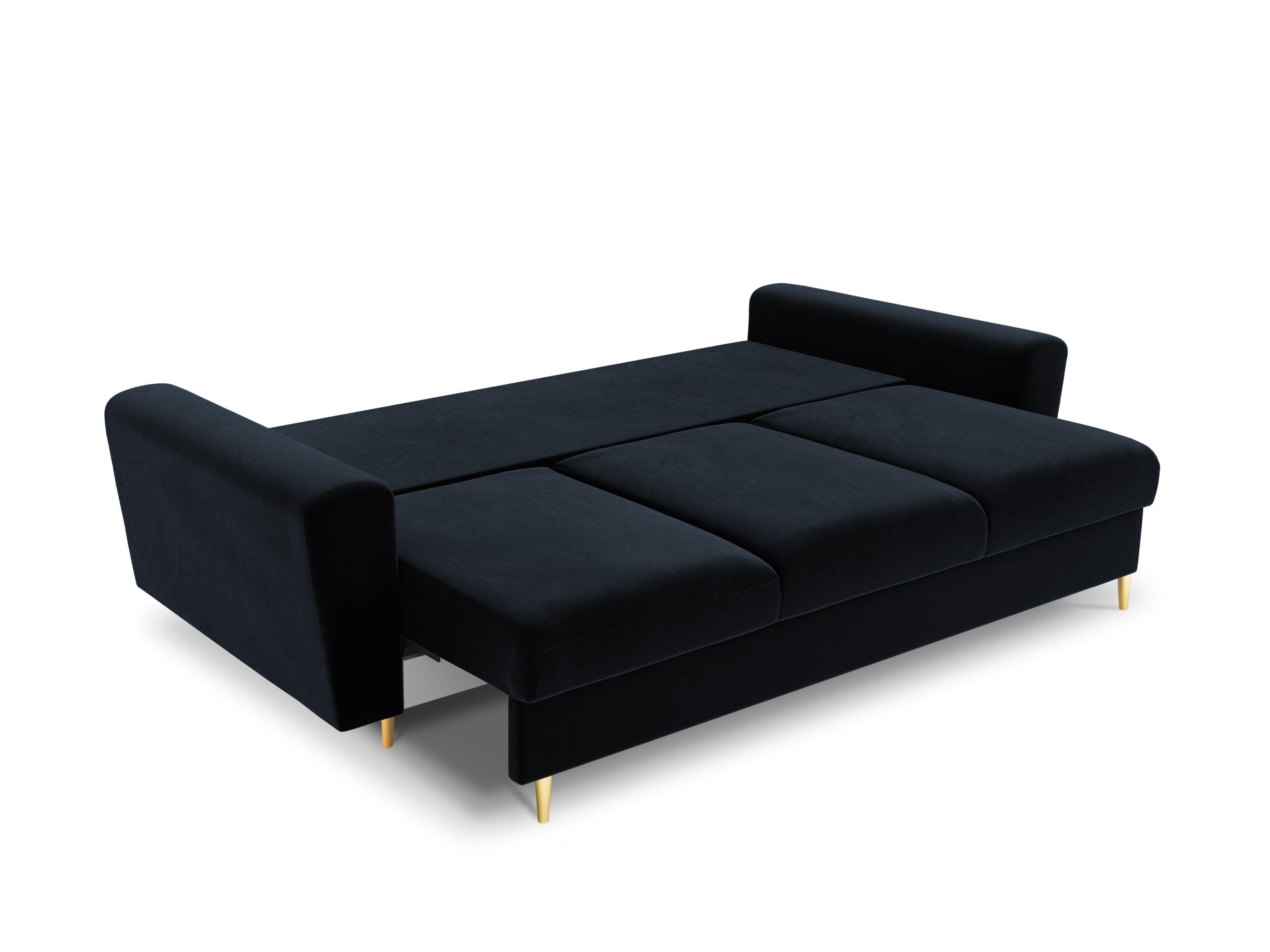 Sofa with sleeping function KYOTO dark blue with golden base - Eye on Design