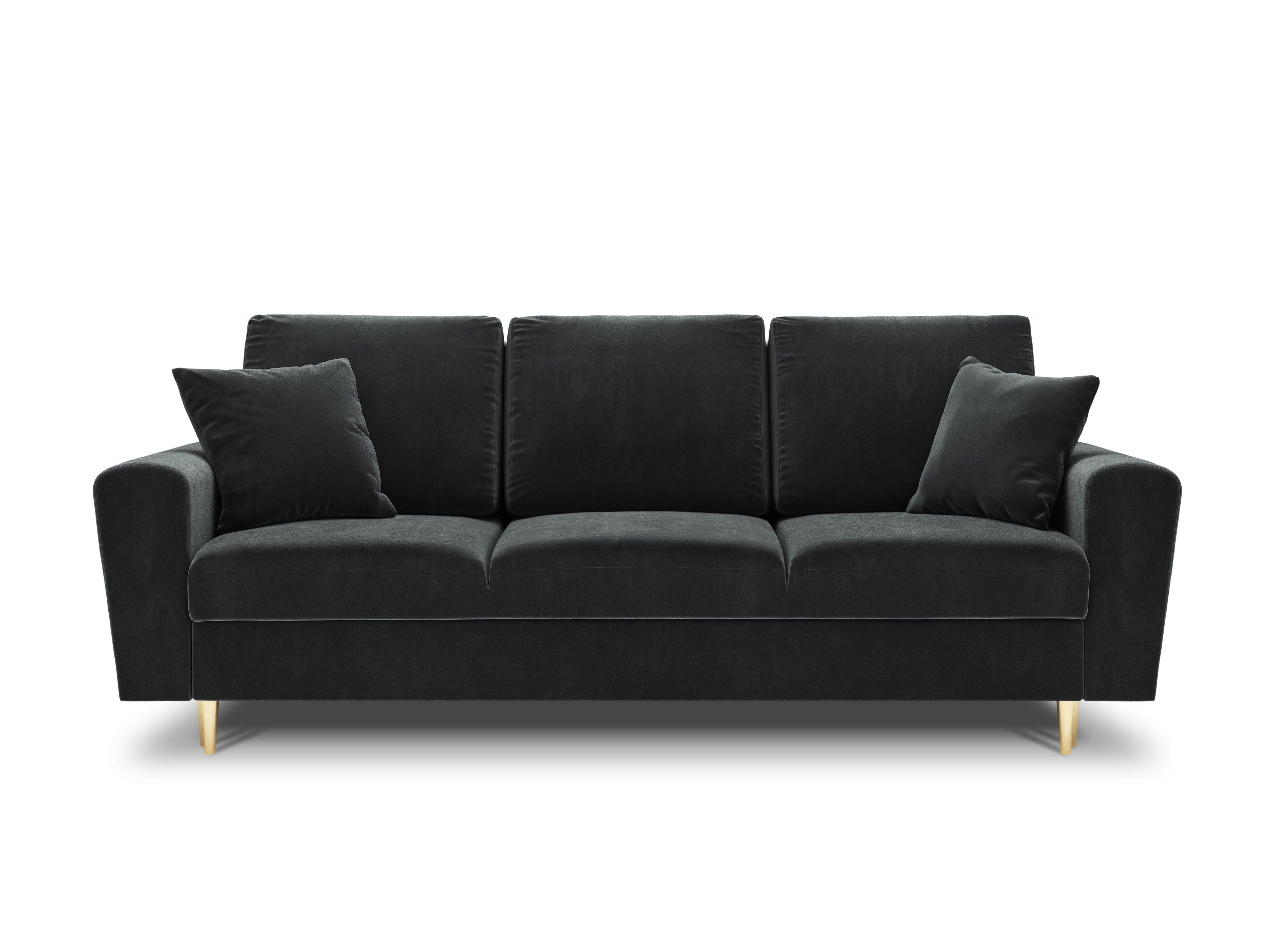 Sofa with sleeping function KYOTO dark grey with golden base - Eye on Design