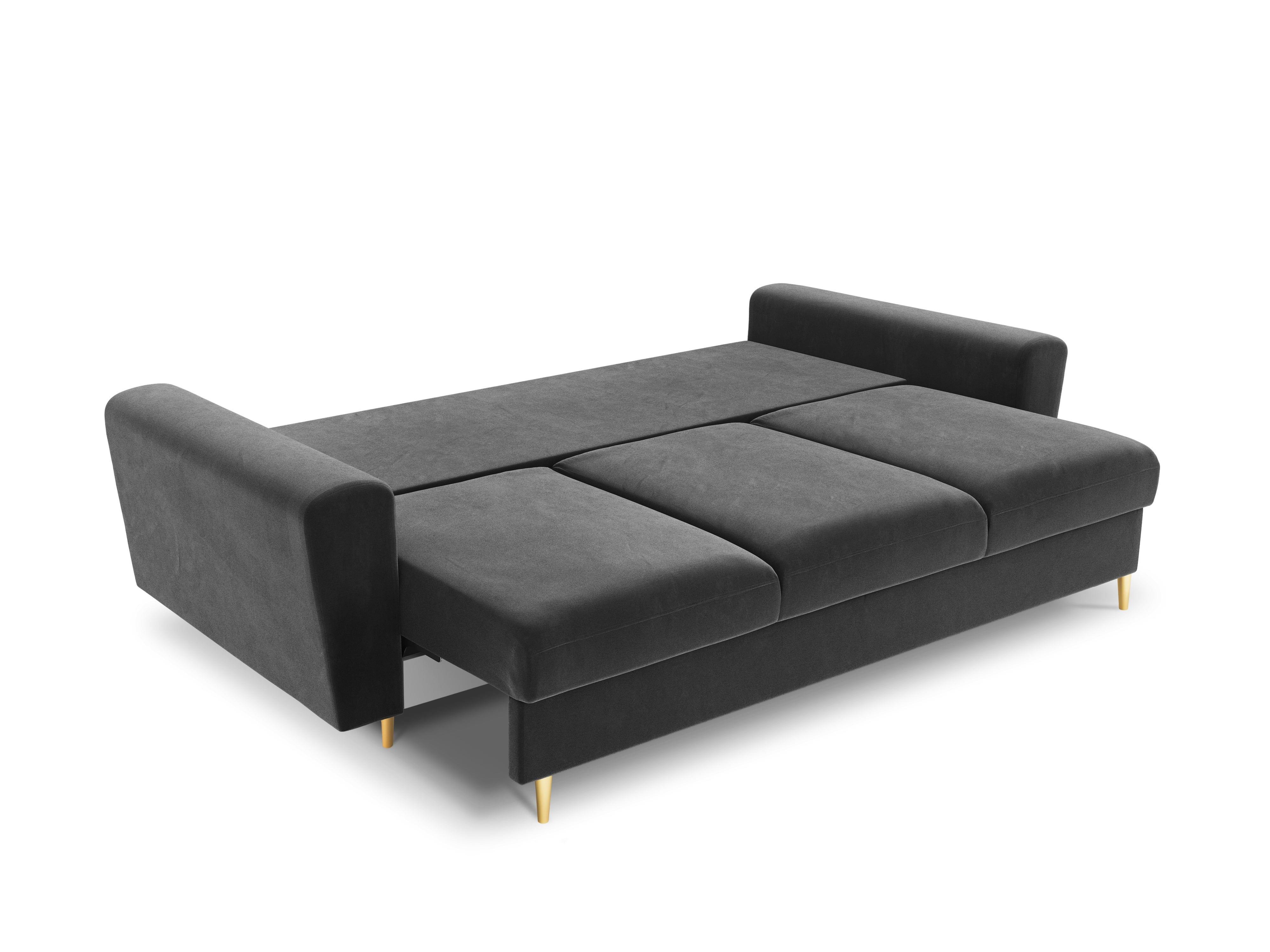 Sofa with sleeping function KYOTO light grey with golden base - Eye on Design