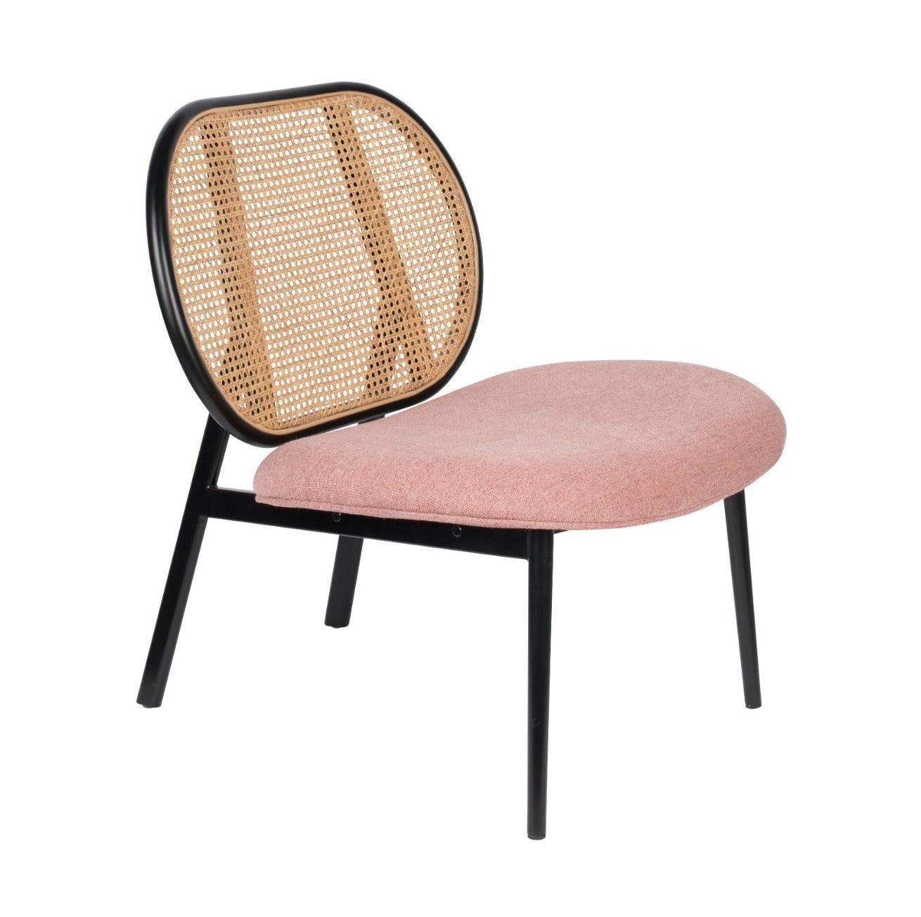 SPIKE armchair pink with rattan backrest, Zuiver, Eye on Design