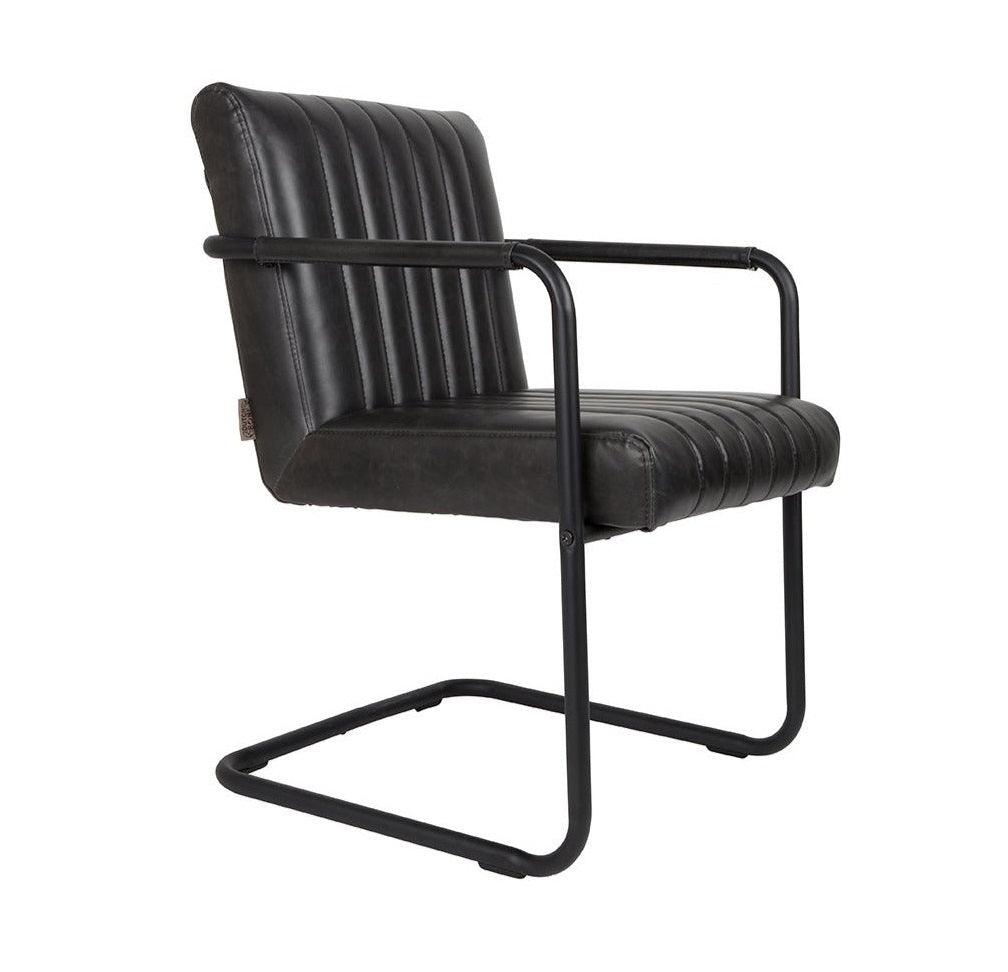 STITCHED eco leather armchair black, Dutchbone, Eye on Design