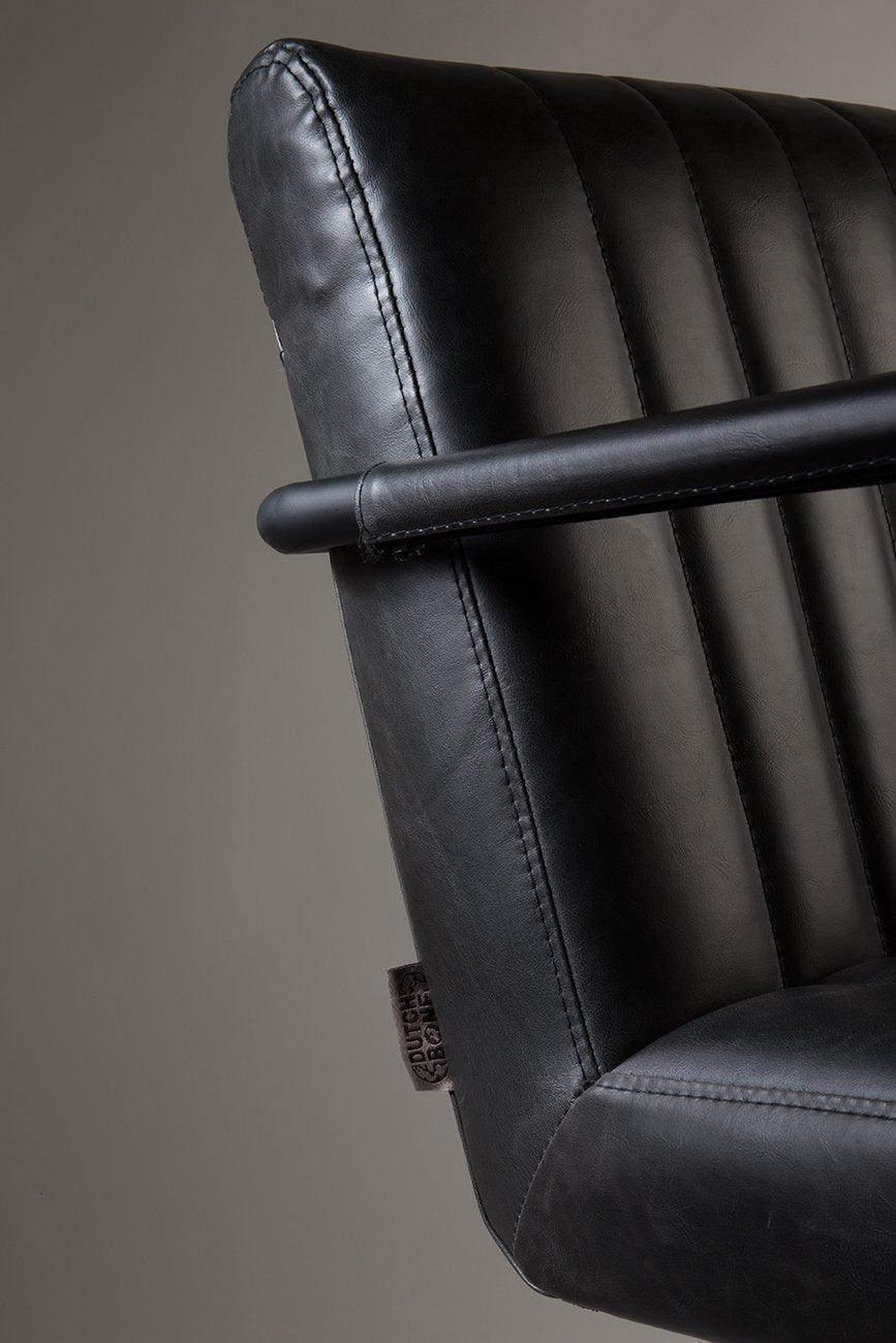 STITCHED eco leather armchair black, Dutchbone, Eye on Design