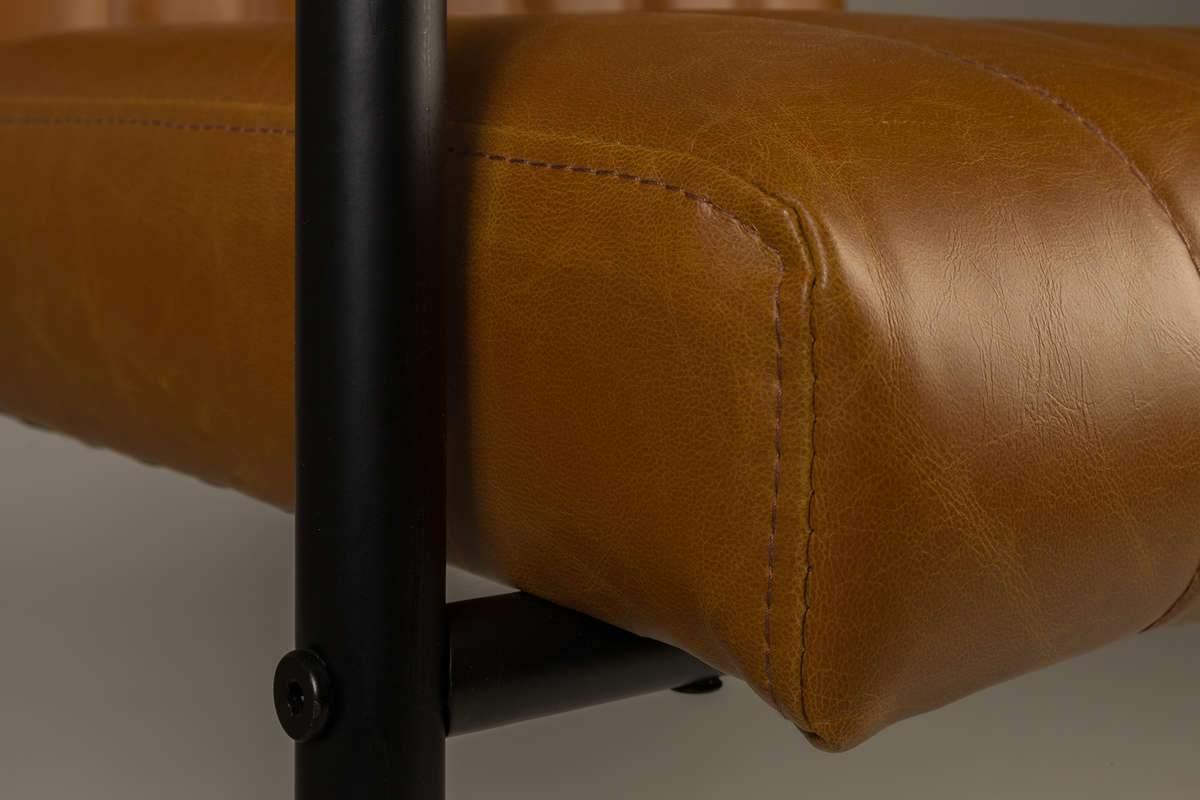 STITCHED ecological leather armchair cognac brown, Dutchbone, Eye on Design