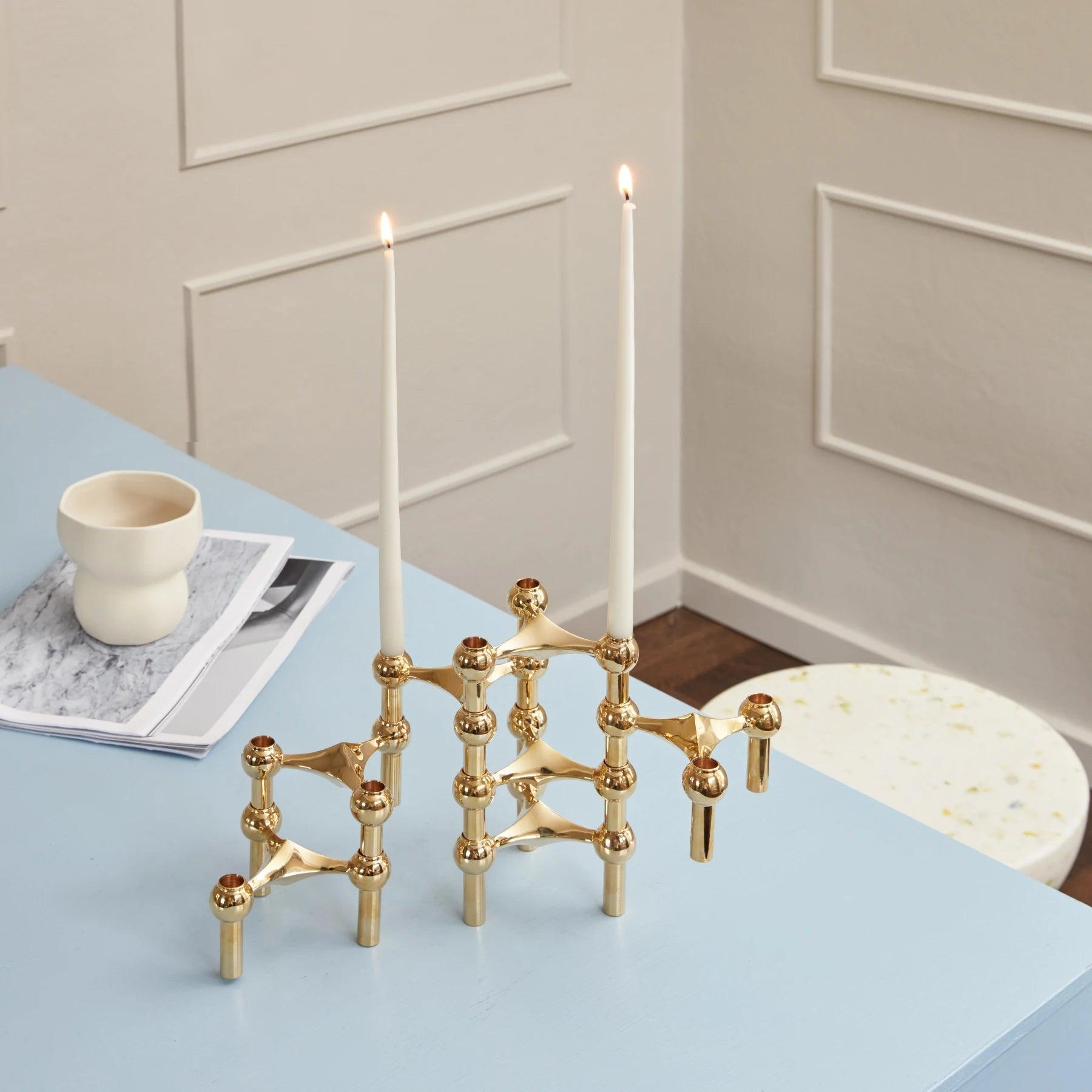 STOFF NAGEL brass candle holder set - Eye on Design