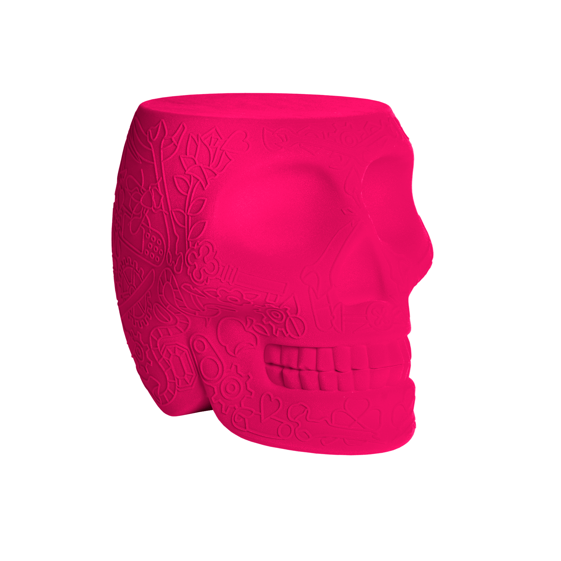 Stołek i stolik boczny MEXICO VELVET fuksja Qeeboo    Eye on Design