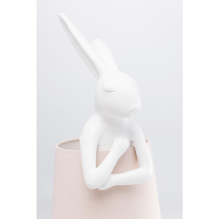 Table lamp RABBIT white with pink lamp shade - Eye on Design