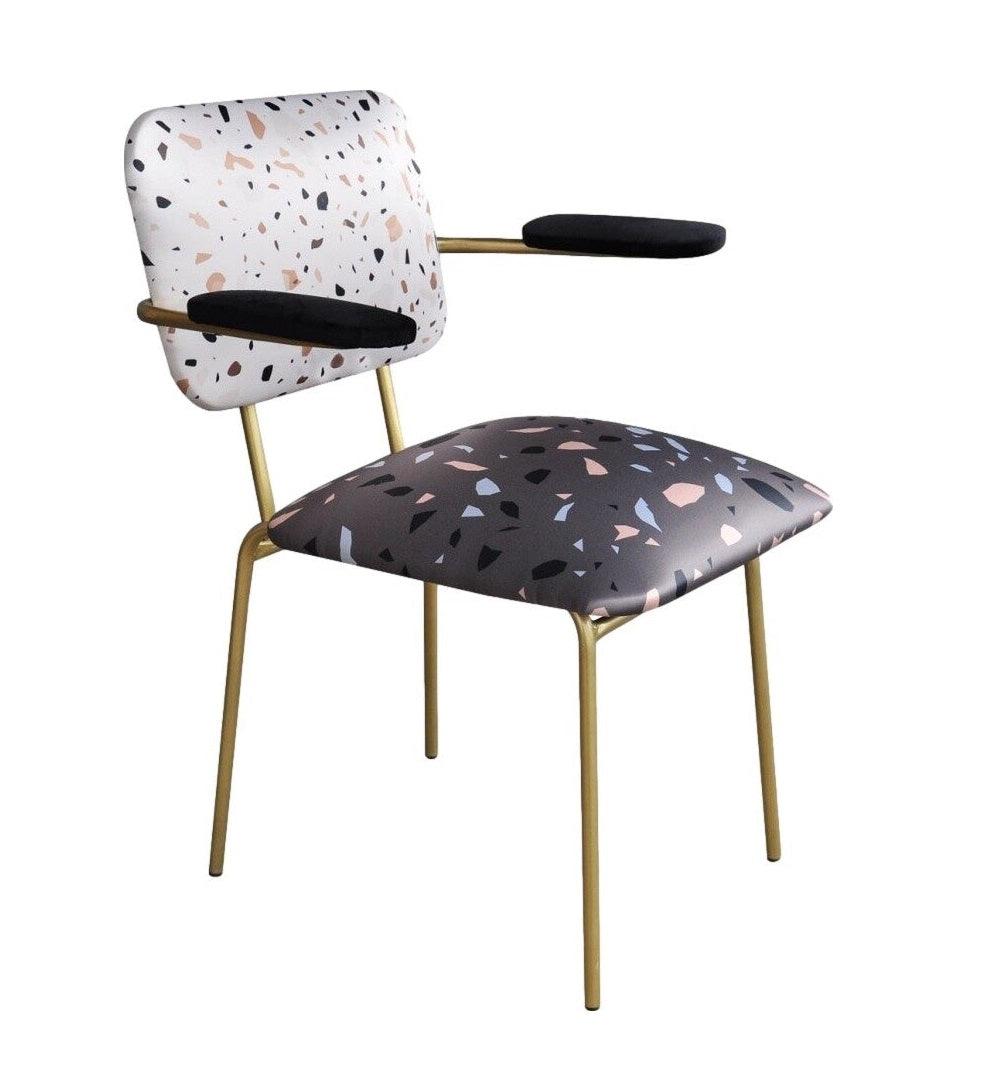 TERRAZZO armchair with golden base, Happy Barok, Eye on Design