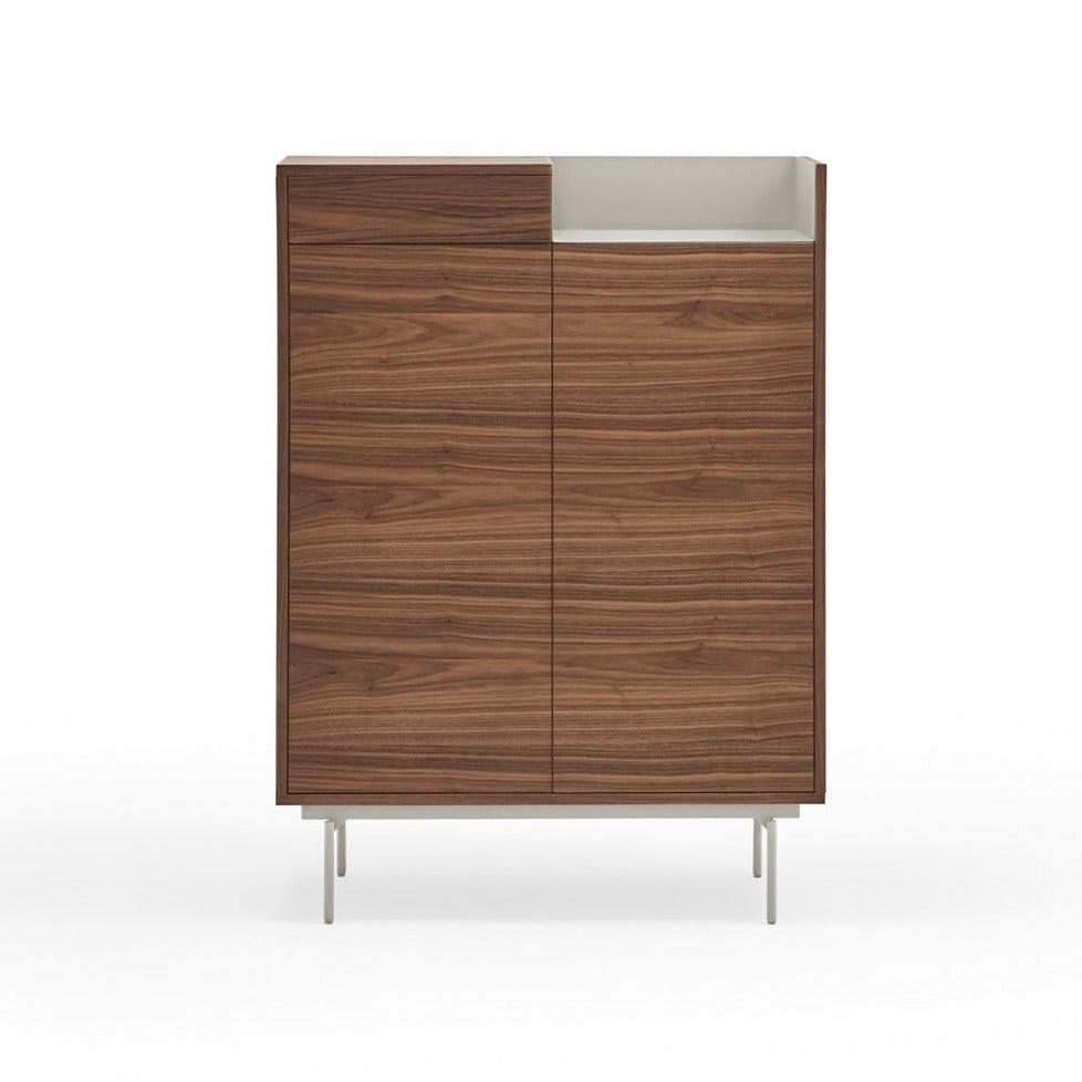 VALLEY high chest of drawers walnut wood with light finish - Eye on Design