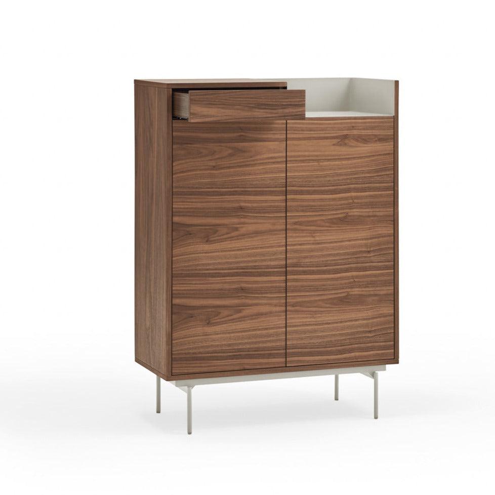 VALLEY high chest of drawers walnut wood with light finish - Eye on Design