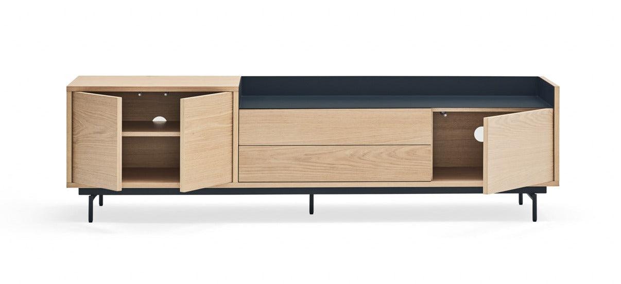 VALLEY RTV cabinet natural oak with dark finish - Eye on Design