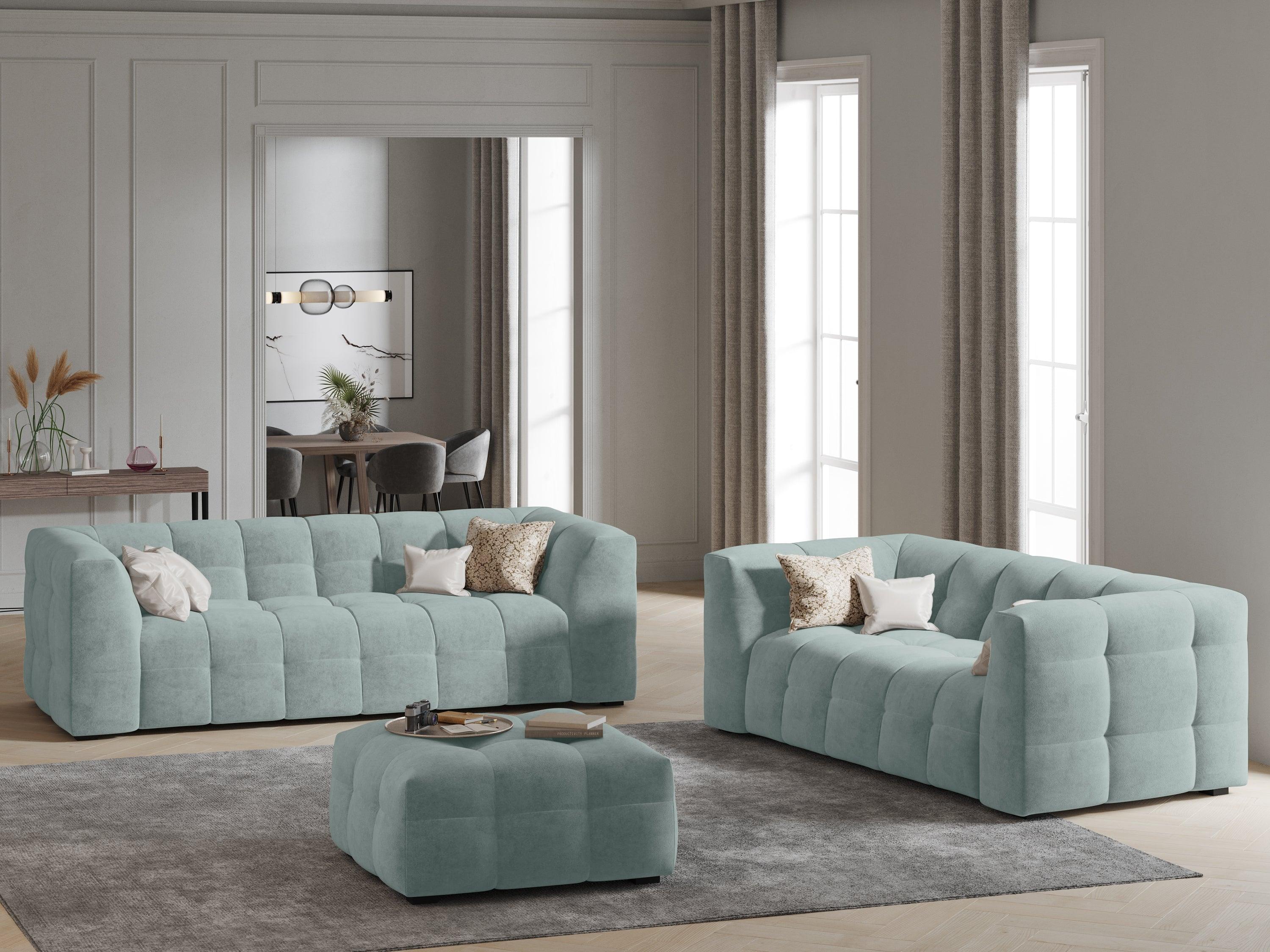 Velvet 2-seater sofa VESTA mint - Eye on Design