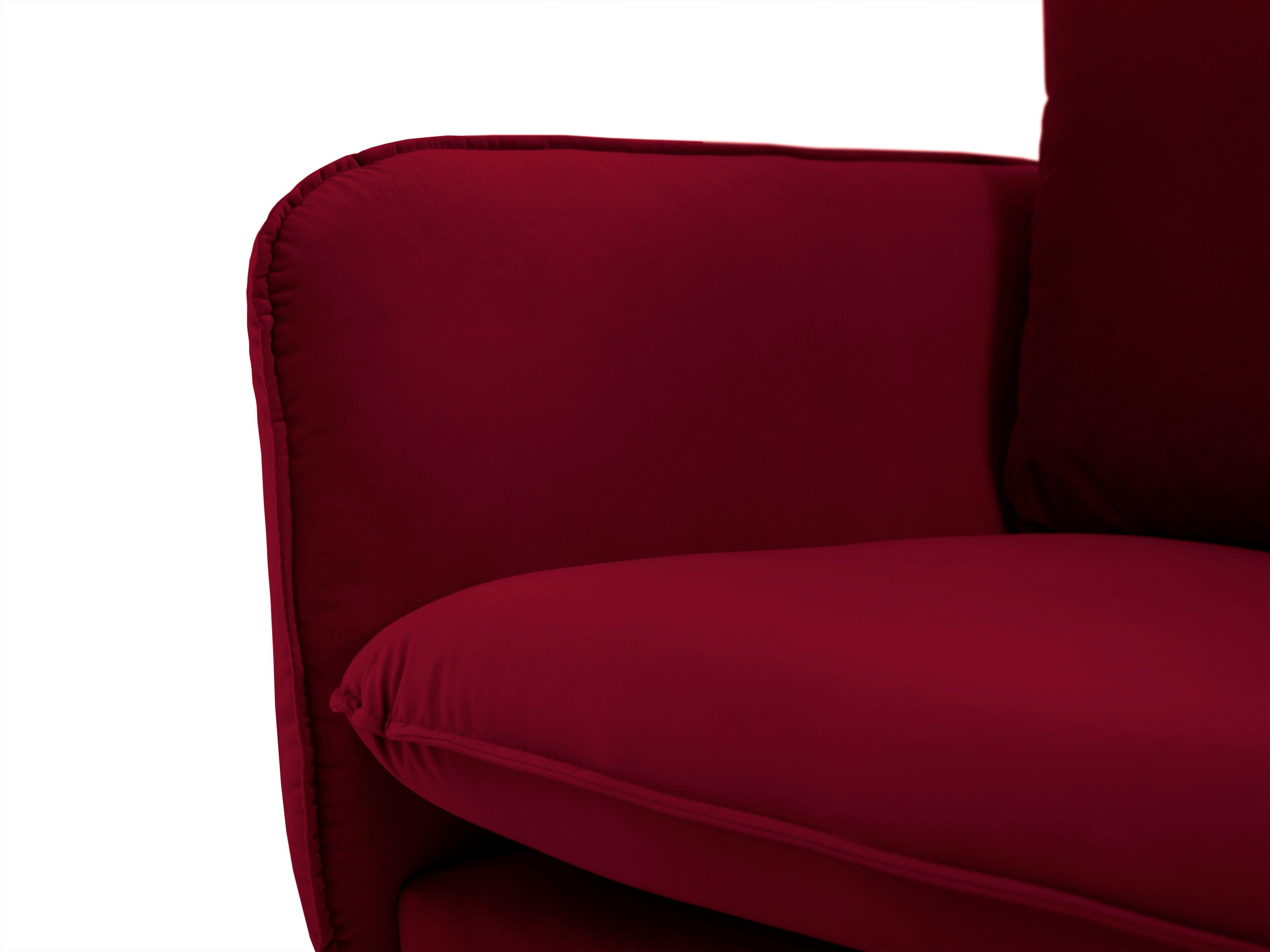 Velvet 2-seater sofa VIENNA maroon with gold base - Eye on Design