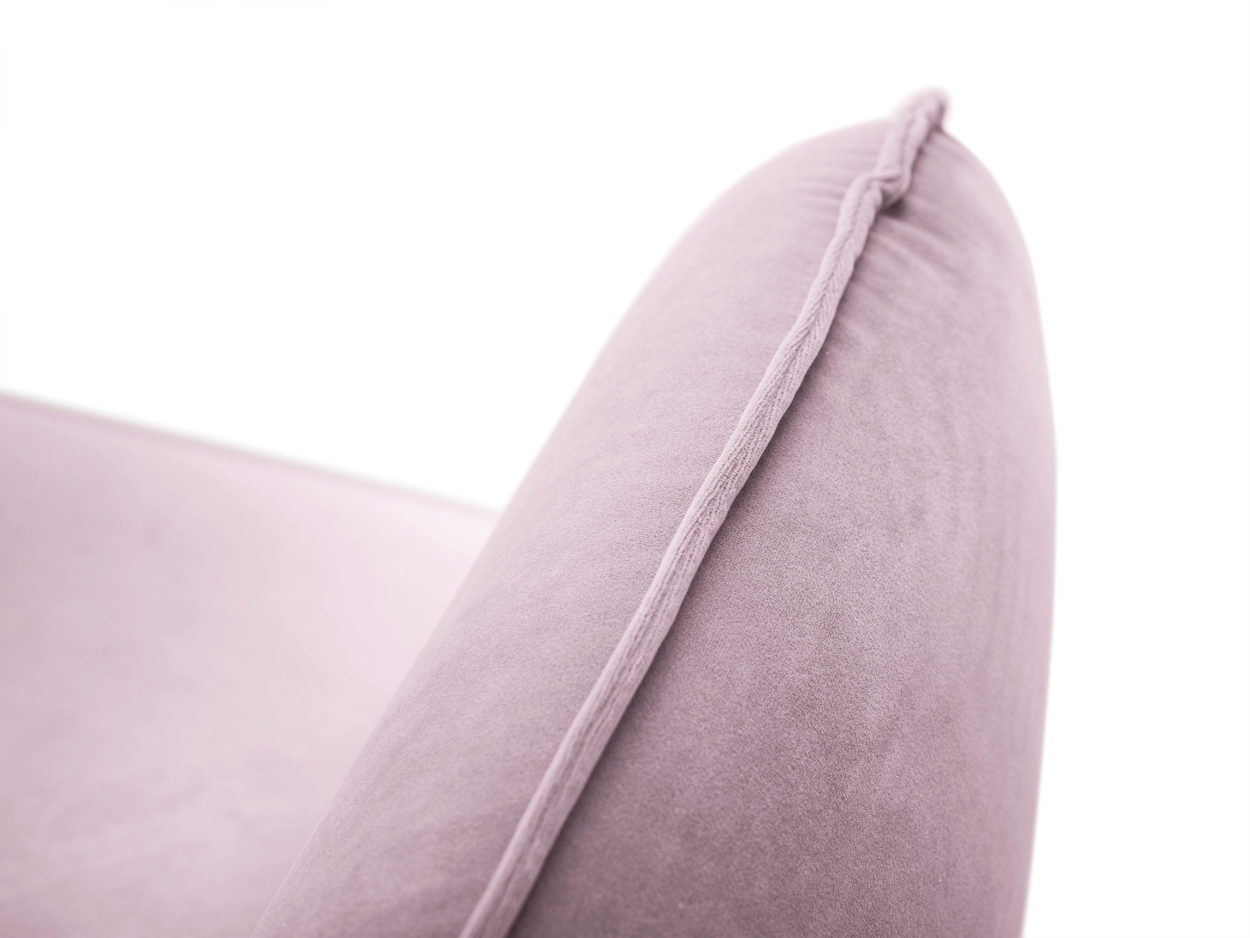 Velvet 2-seater sofa VIENNA powder pink with gold base - Eye on Design