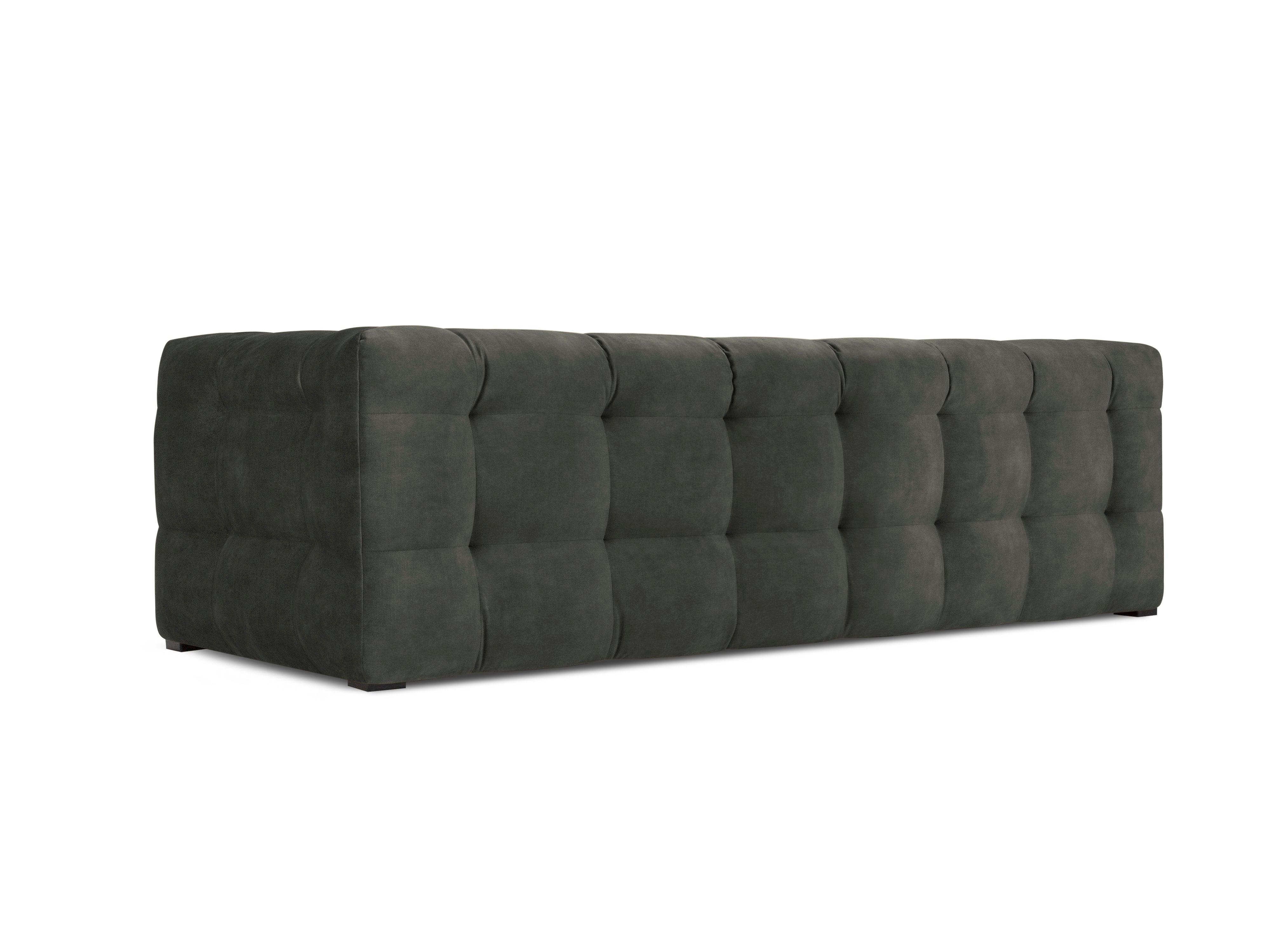 Velvet 3-seater sofa VESTA dark grey - Eye on Design