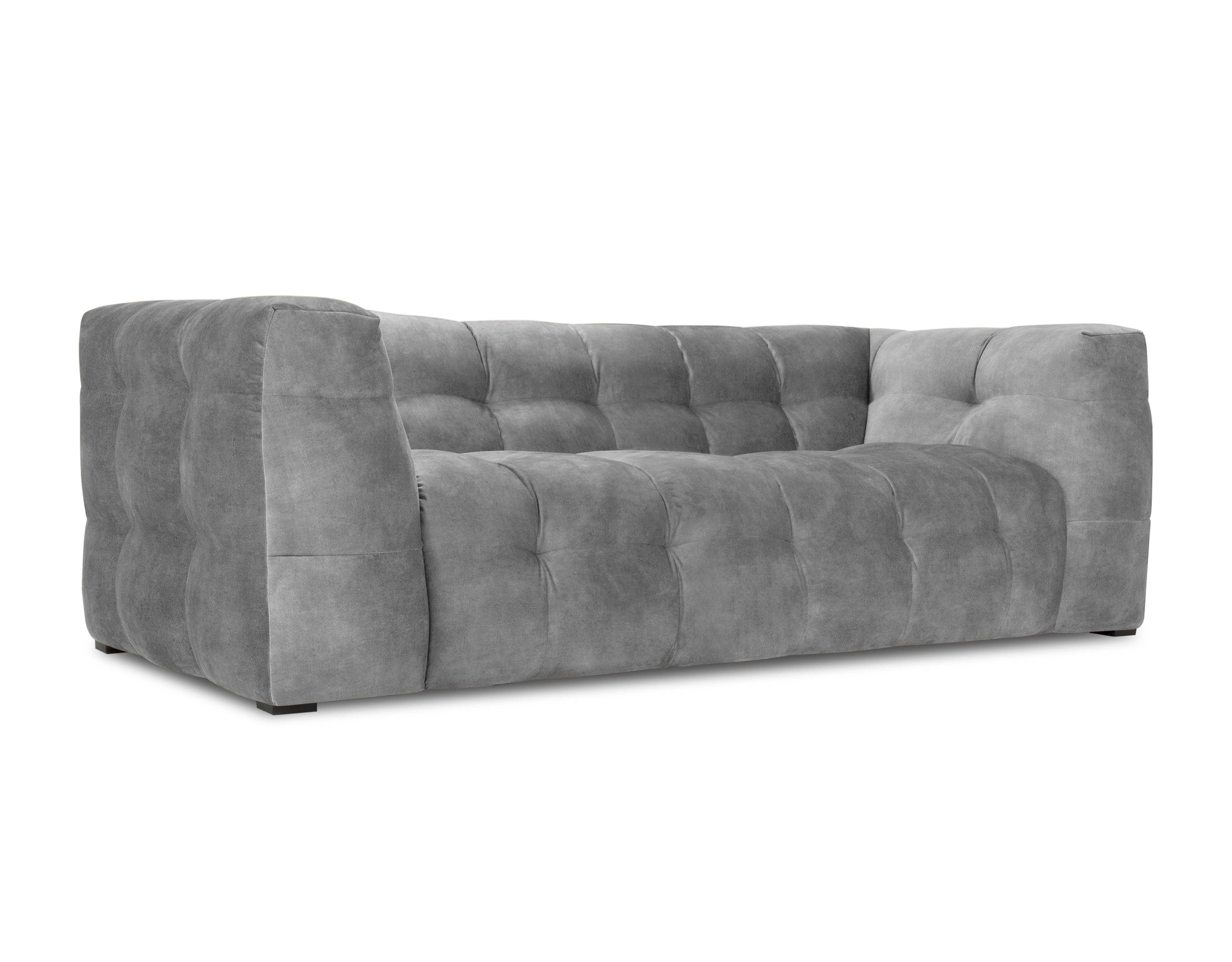 Velvet 3-seater sofa VESTA grey - Eye on Design