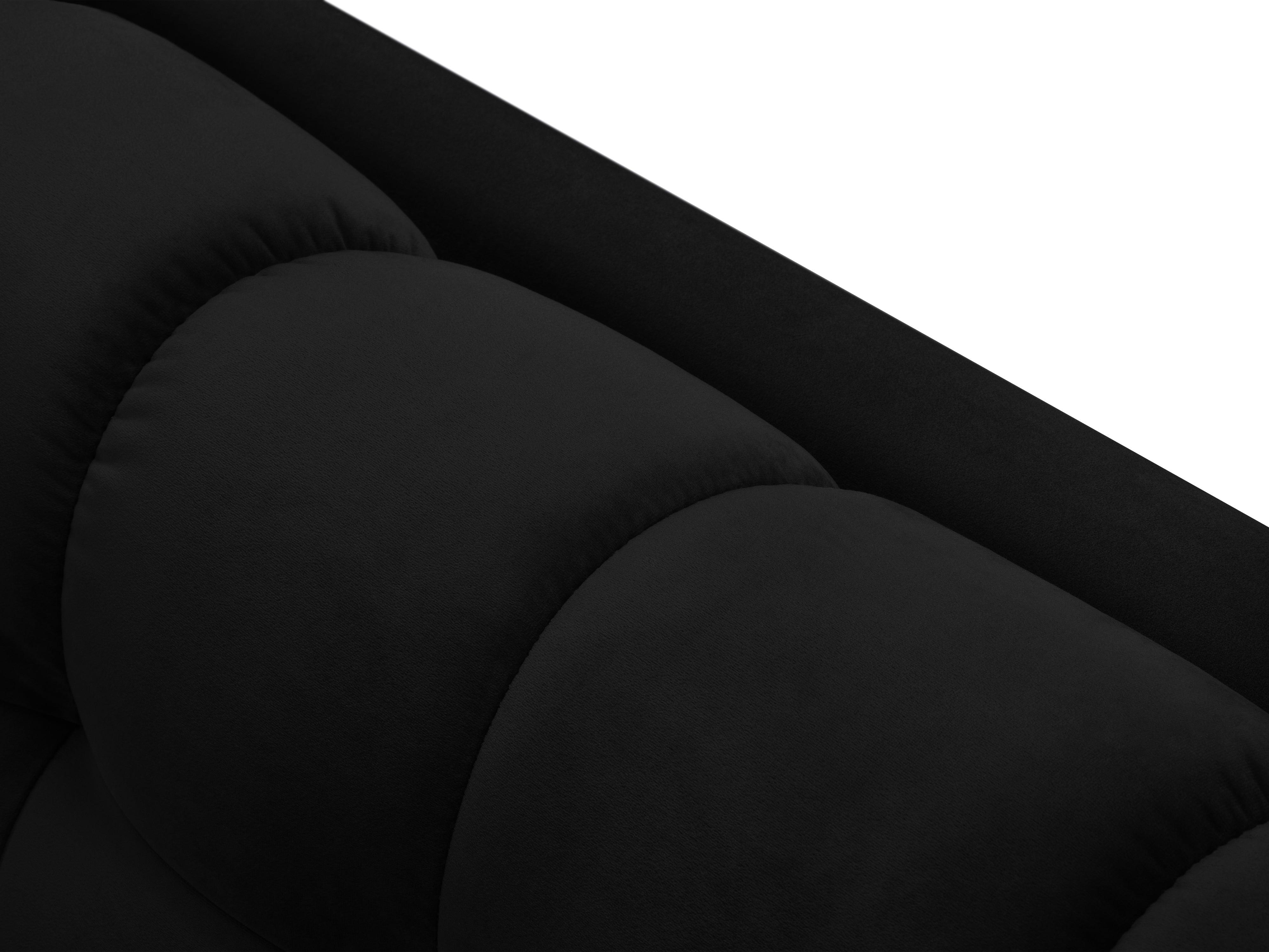 Velvet 4-seater sofa BALI black with gold base - Eye on Design