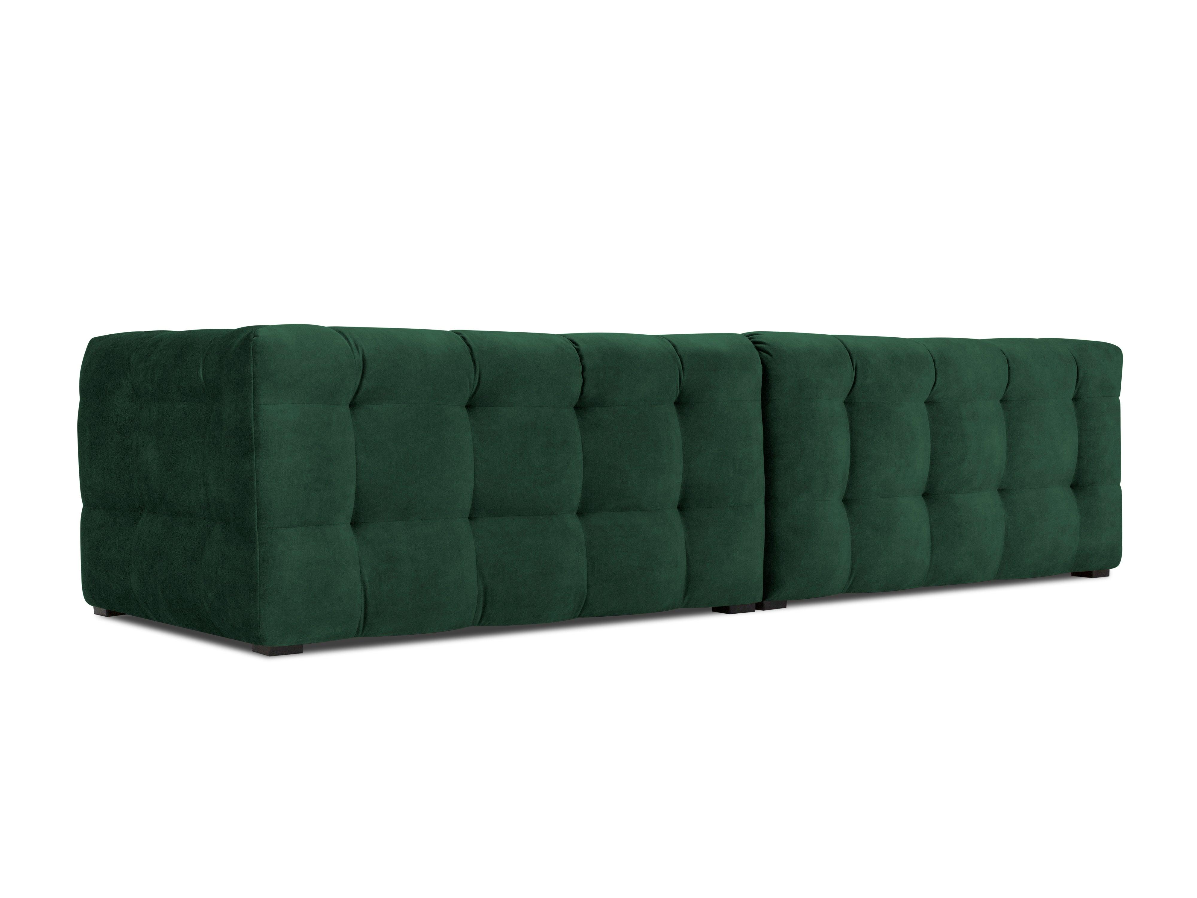 Velvet 4-seater sofa VESTA bottle green - Eye on Design