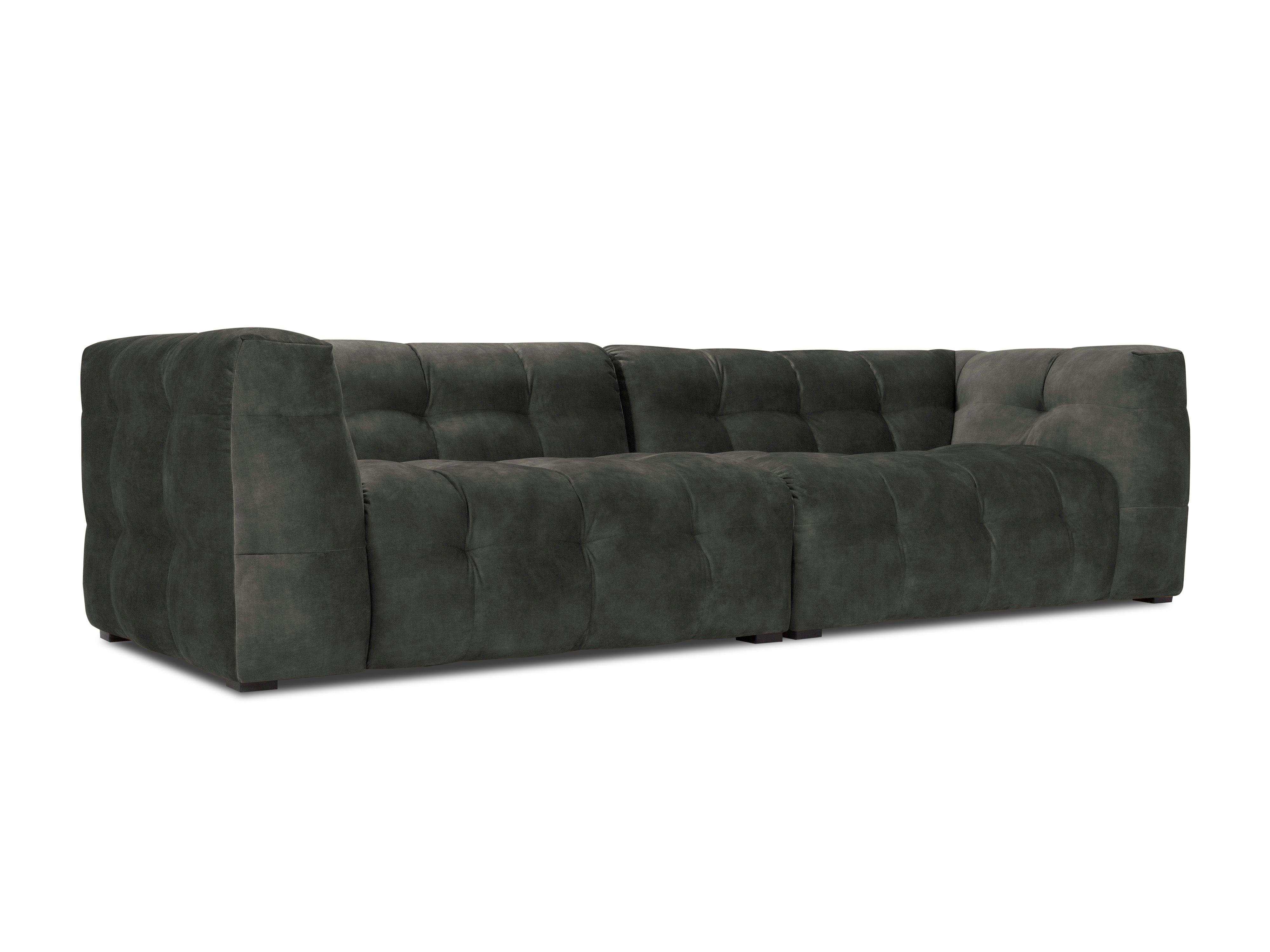 Velvet 4-seater sofa VESTA dark grey - Eye on Design