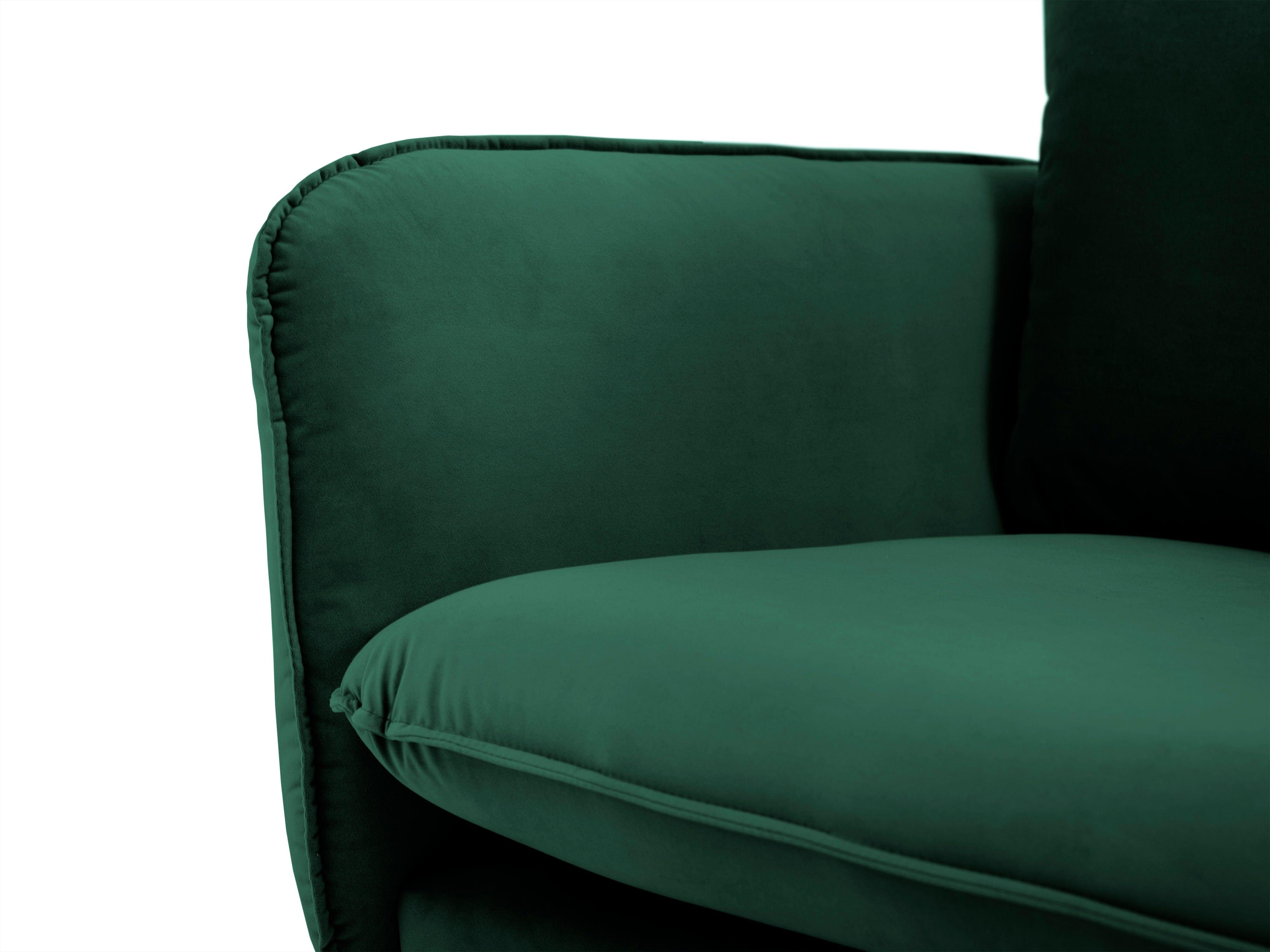 Velvet 4-seater sofa VIENNA green with black base - Eye on Design