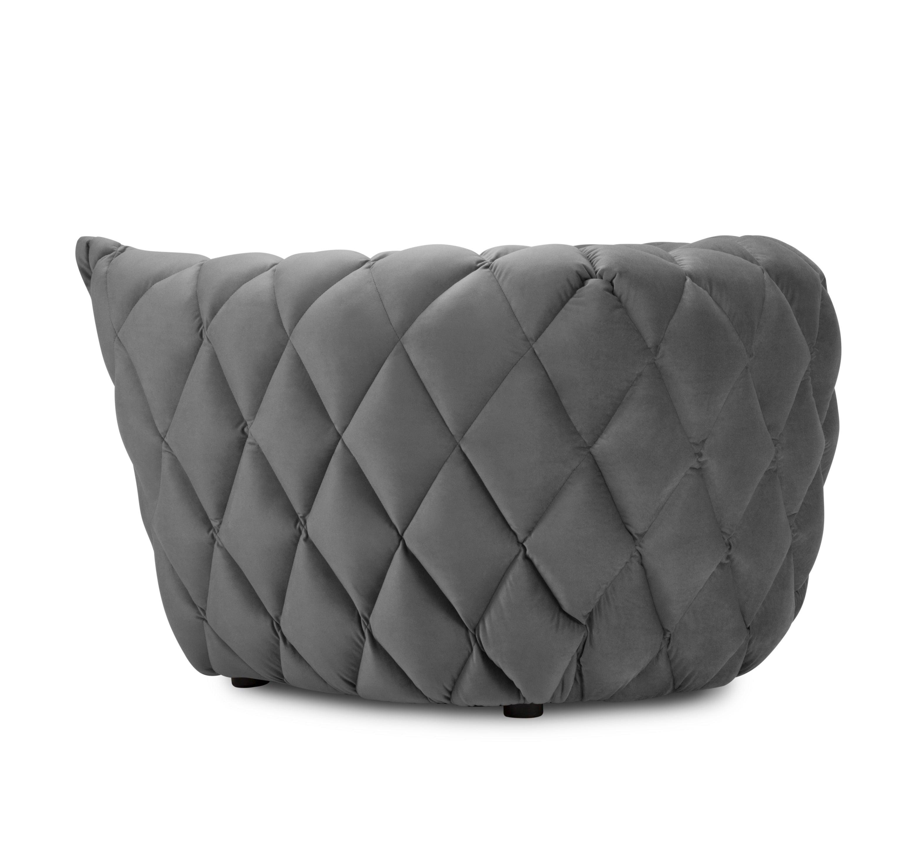 Velvet armchair FLANDRIN grey - Eye on Design