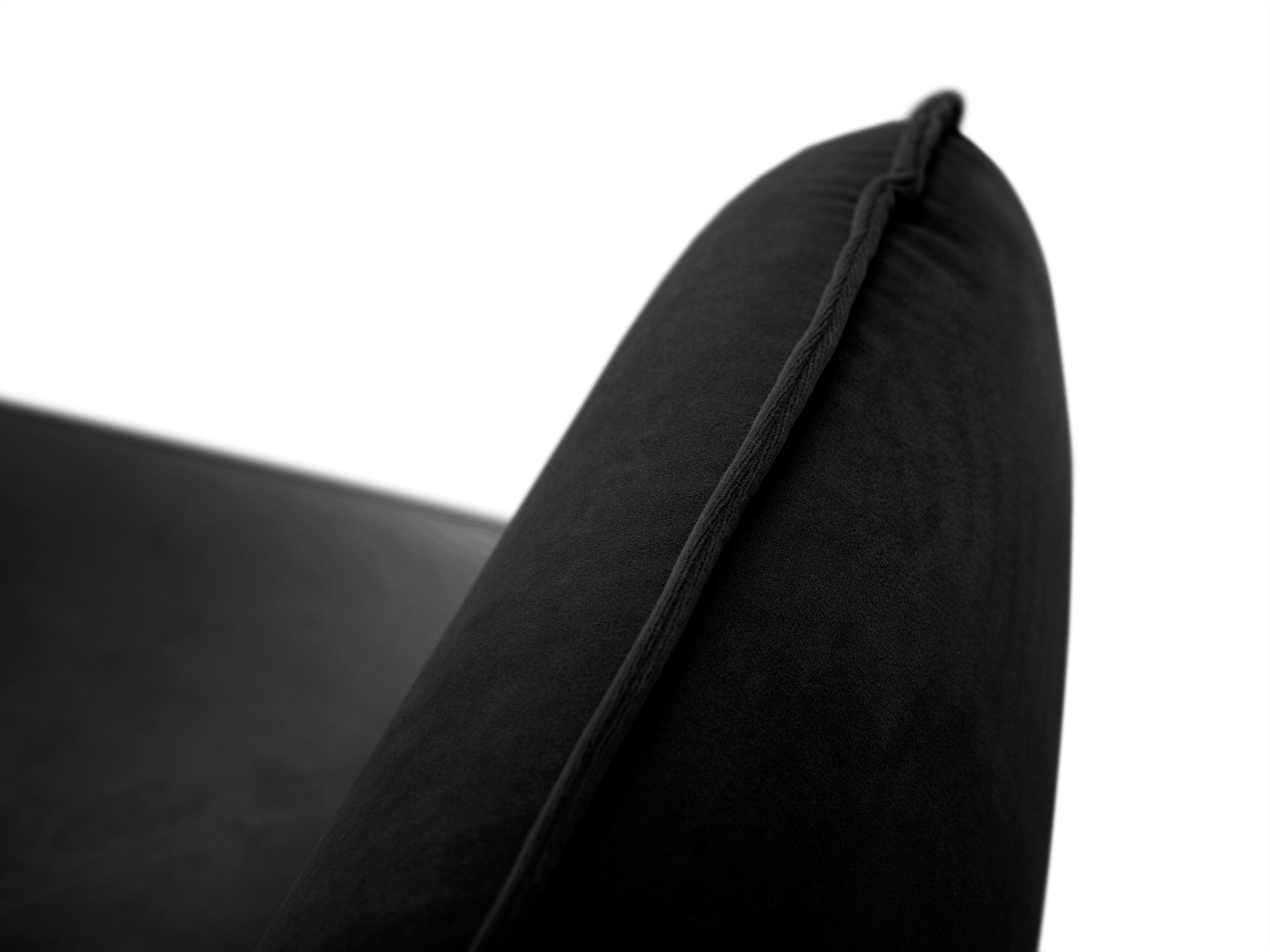 Velvet armchair VIENNA black with black base - Eye on Design