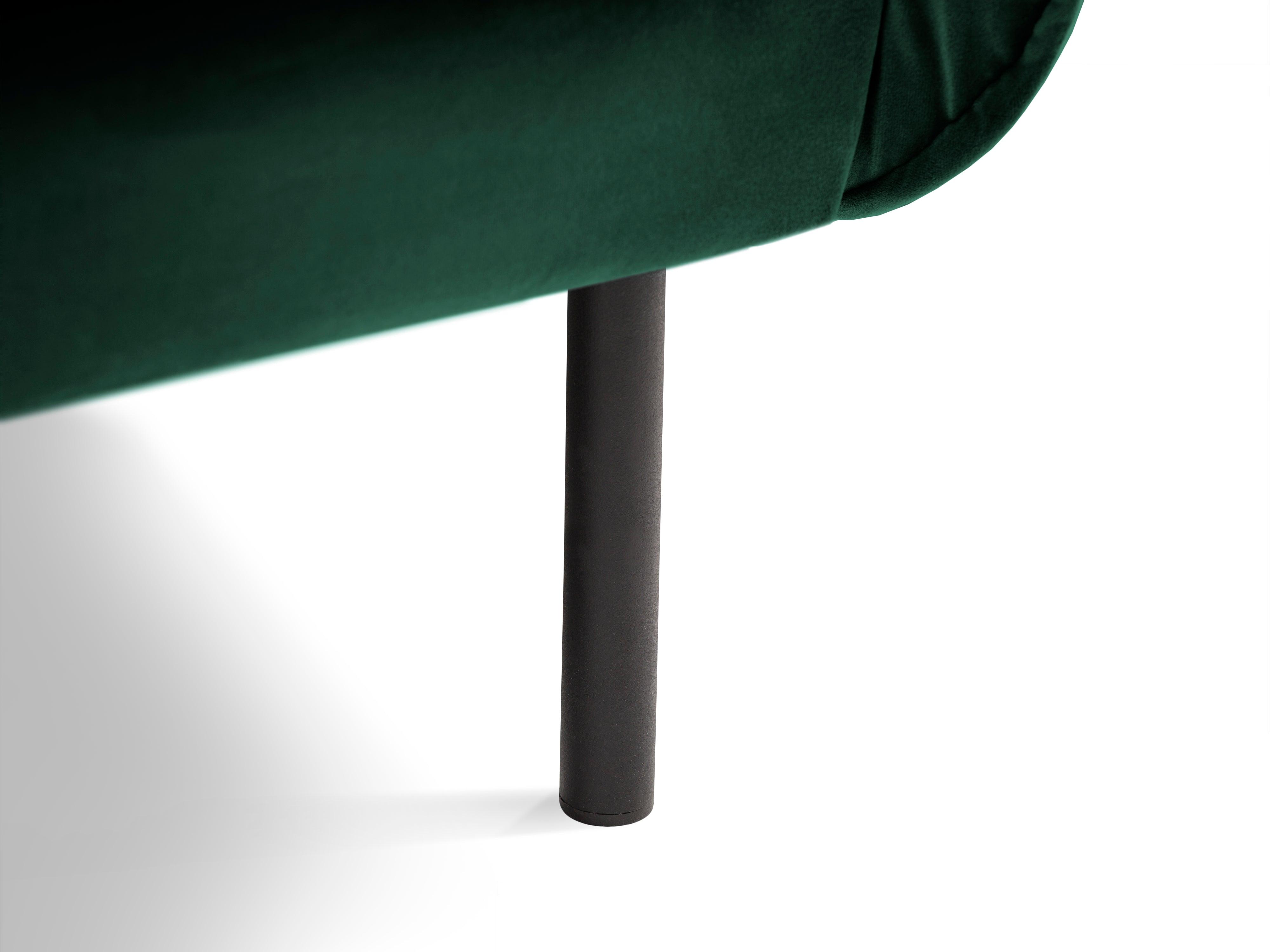 Velvet armchair VIENNA green with black base - Eye on Design