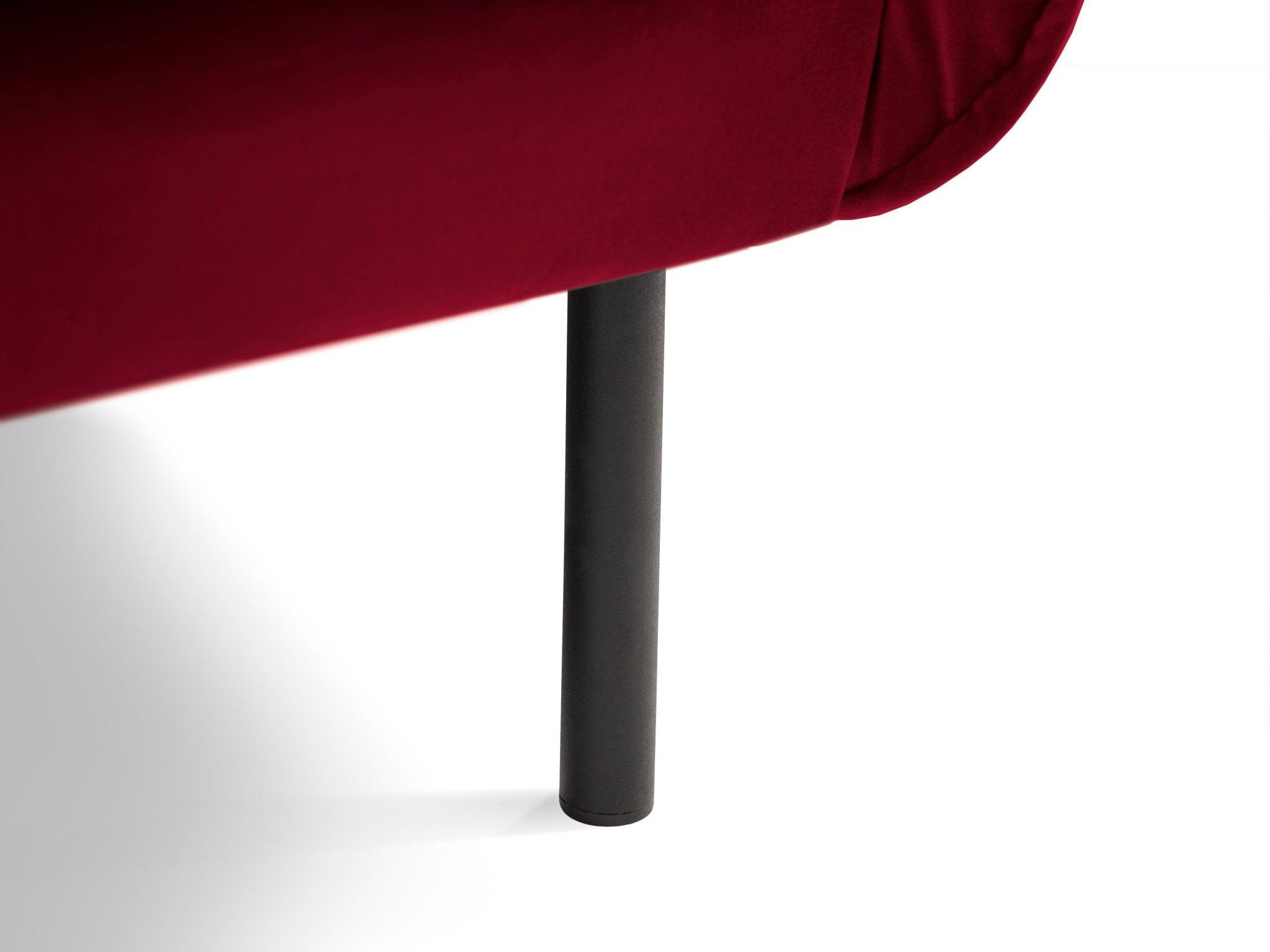 Velvet armchair VIENNA maroon with black base - Eye on Design