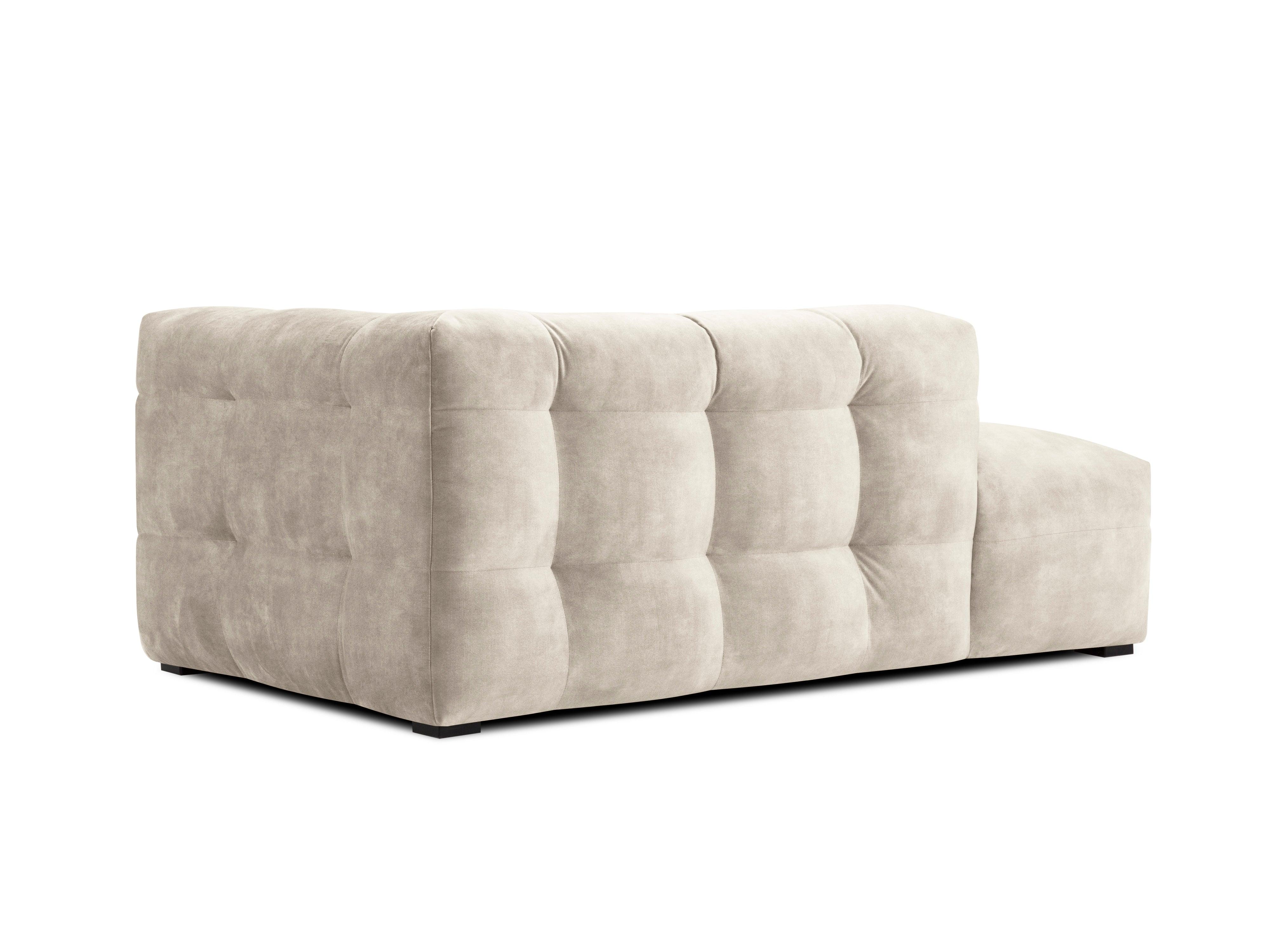 Velvet chaise longue left VESTA beige - Eye on Design